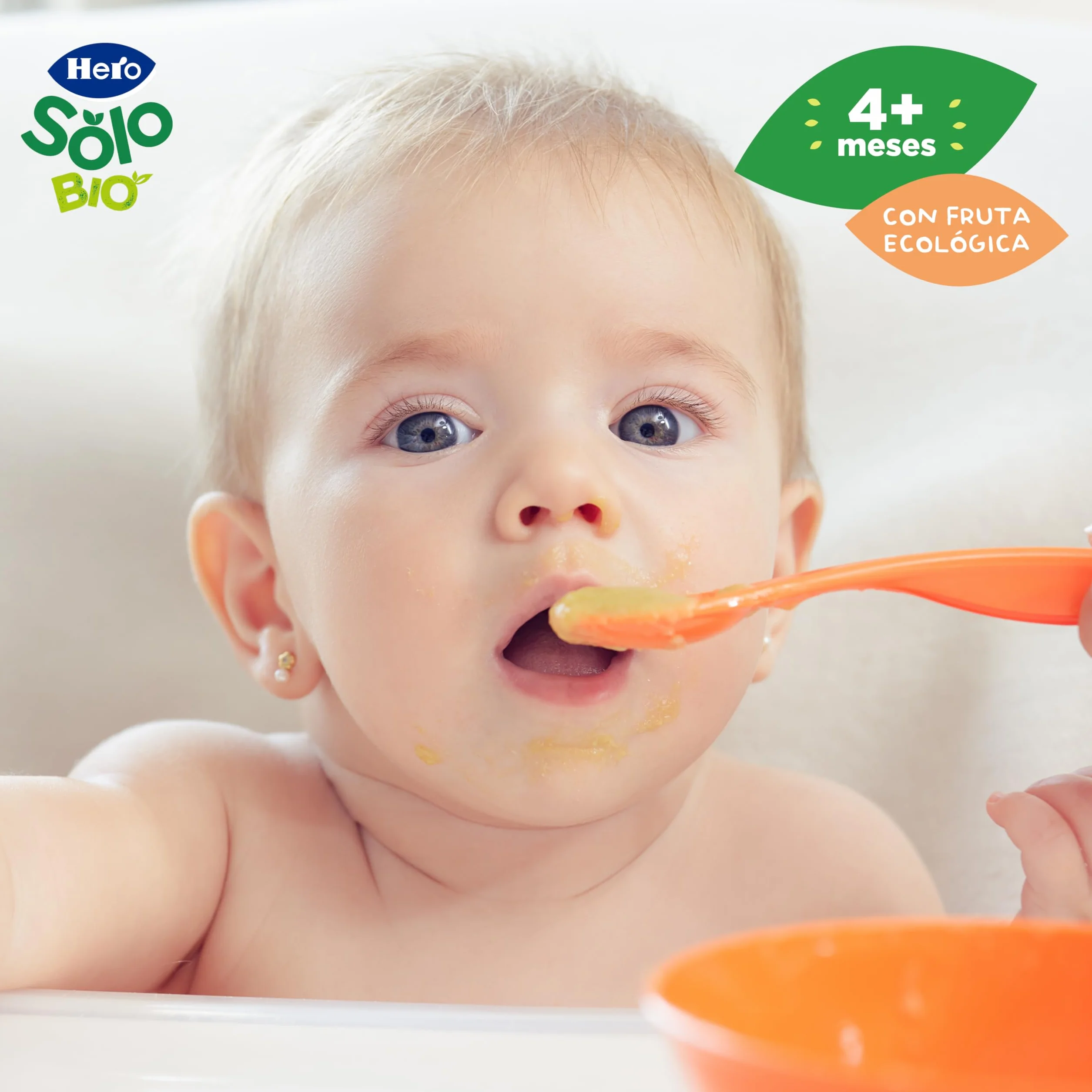 Hero Solo Bio Tarritos de Pera y Plátano 100% Ecológico para Bebés 4 Meses Pack 12 x 190 g