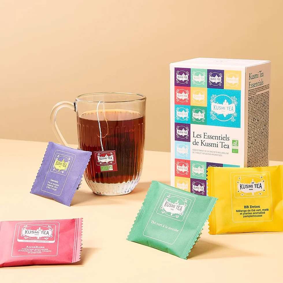 Kusmi Tea Cesta de Té Orgánico Regalo 8 Sabores 24 Bolsitas Verde Negro Infusión Detox