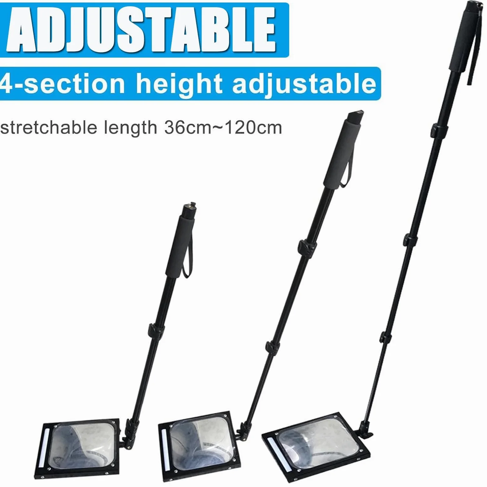 Espejo De InspeccióN para VehíCulos con Luz Led para El Hogar, Espejo De InspeccióN para Bajos De CarroceríA, Mango RetráCtil Ajustable, Equipo Visual para VehíCulos, Recargable 1pcs