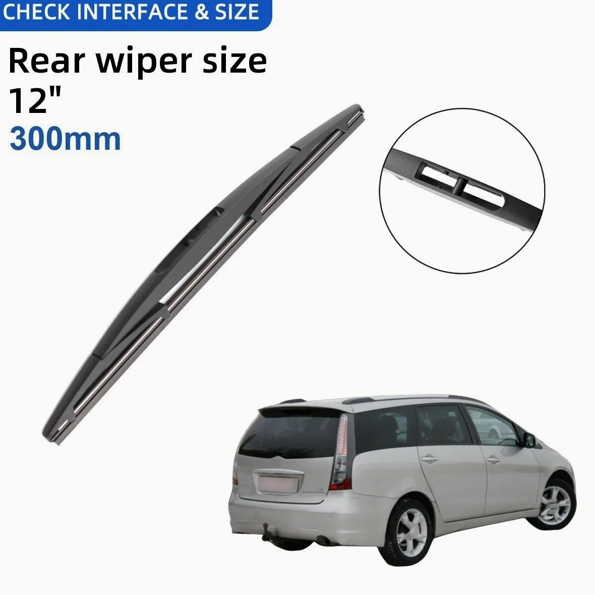 Juego de limpiaparabrisas Para Mitsubishi Grandis 2003-2011 28"+22"+12" 3 piezas escobillas limpiaparabrisas delanteras y traseras parabrisas limpiaparabrisas(9mm J Hooks)