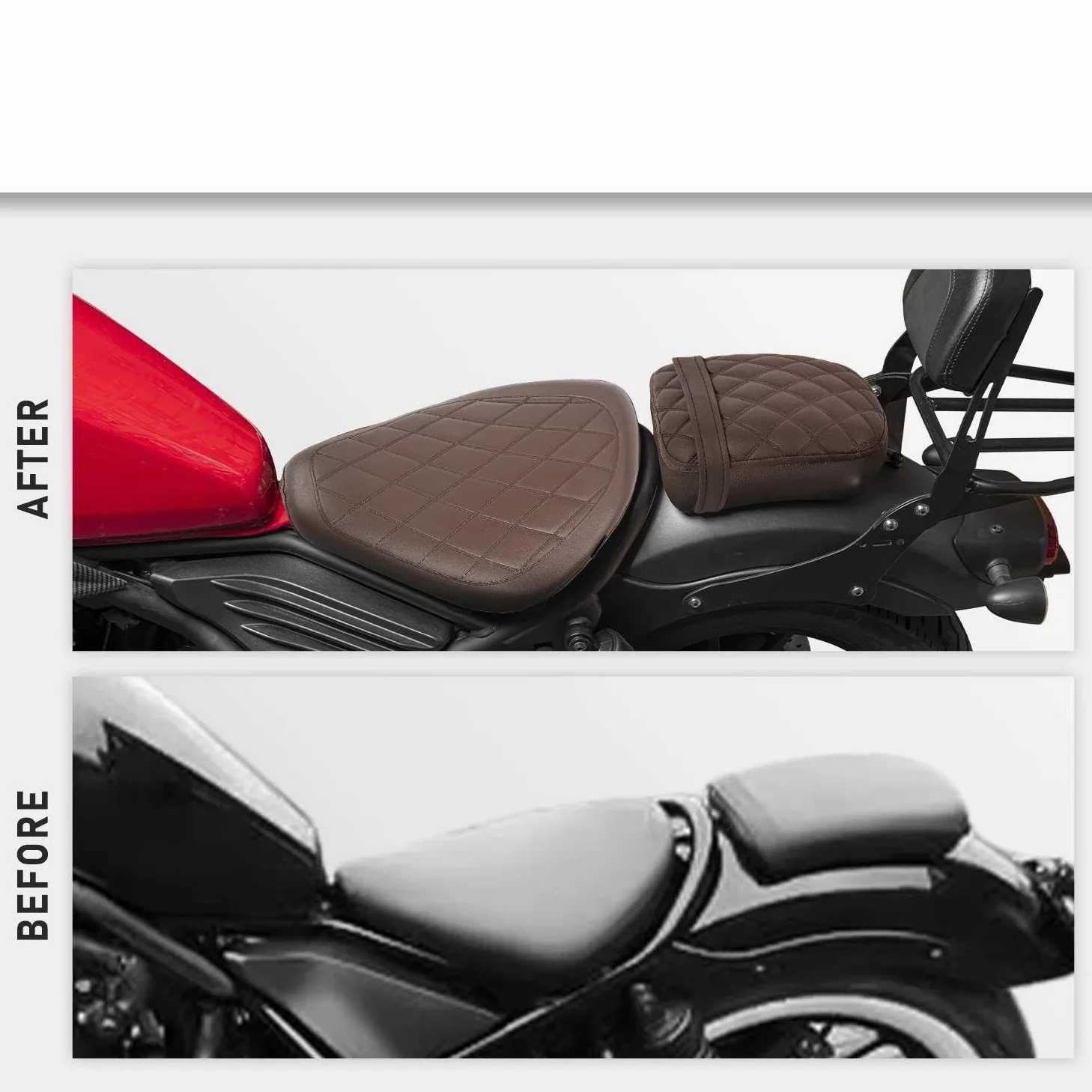Accesorios Motocicletas para Rebel CMX300 CMX500 2017-2026 2025 2024 Silla De Montar En Motocicleta Asiento Delantero Asiento con Almohadilla Trasera Confort Piezas Repuesto(BLK)