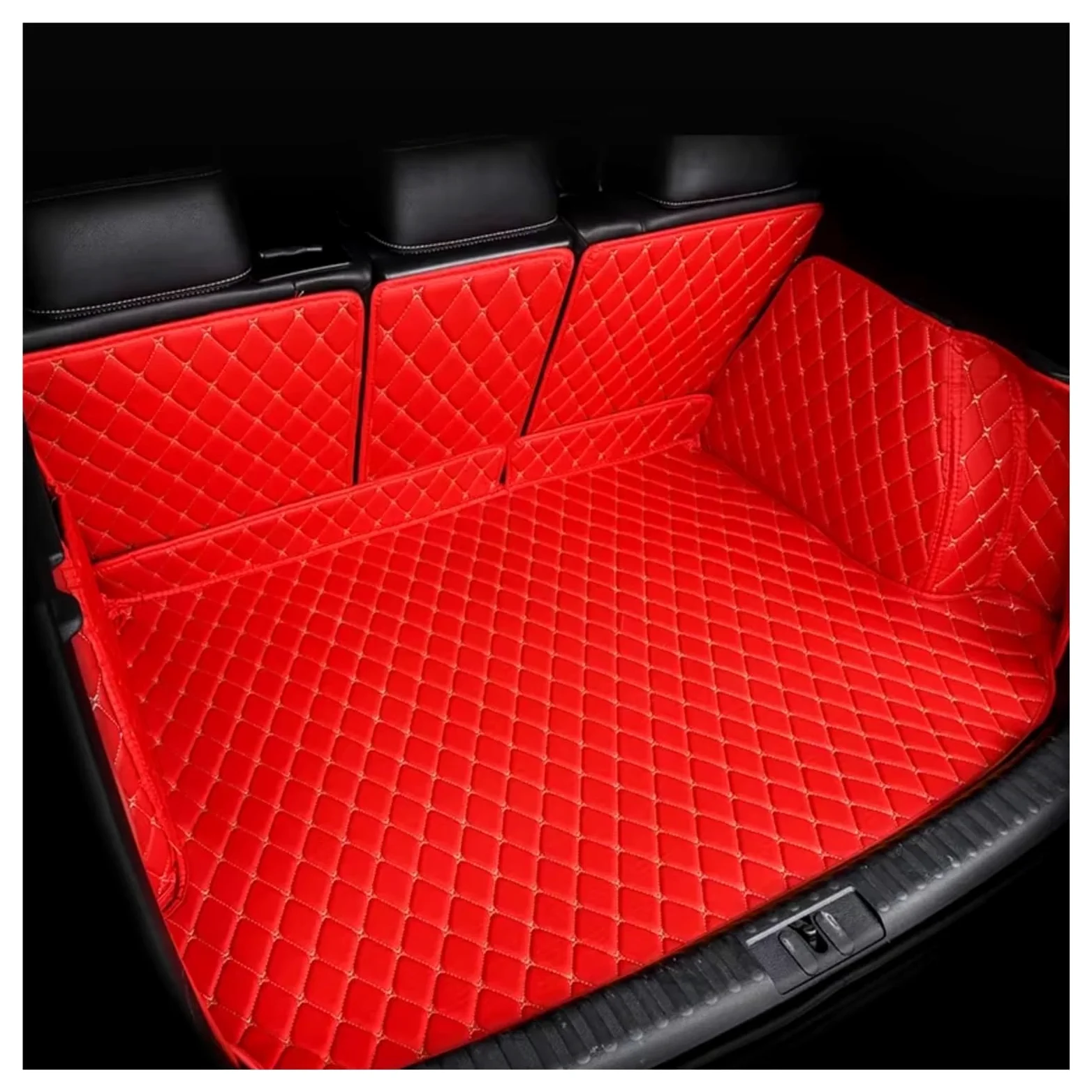Alfombrillas para El Maletero para Roewe D5X MG HS MK2 2022 2023 2024 2025 2026 Bandeja Alfombra con Borde Completo El Interior Maletero Trasero Coche Protector De Maletero(Red-1)