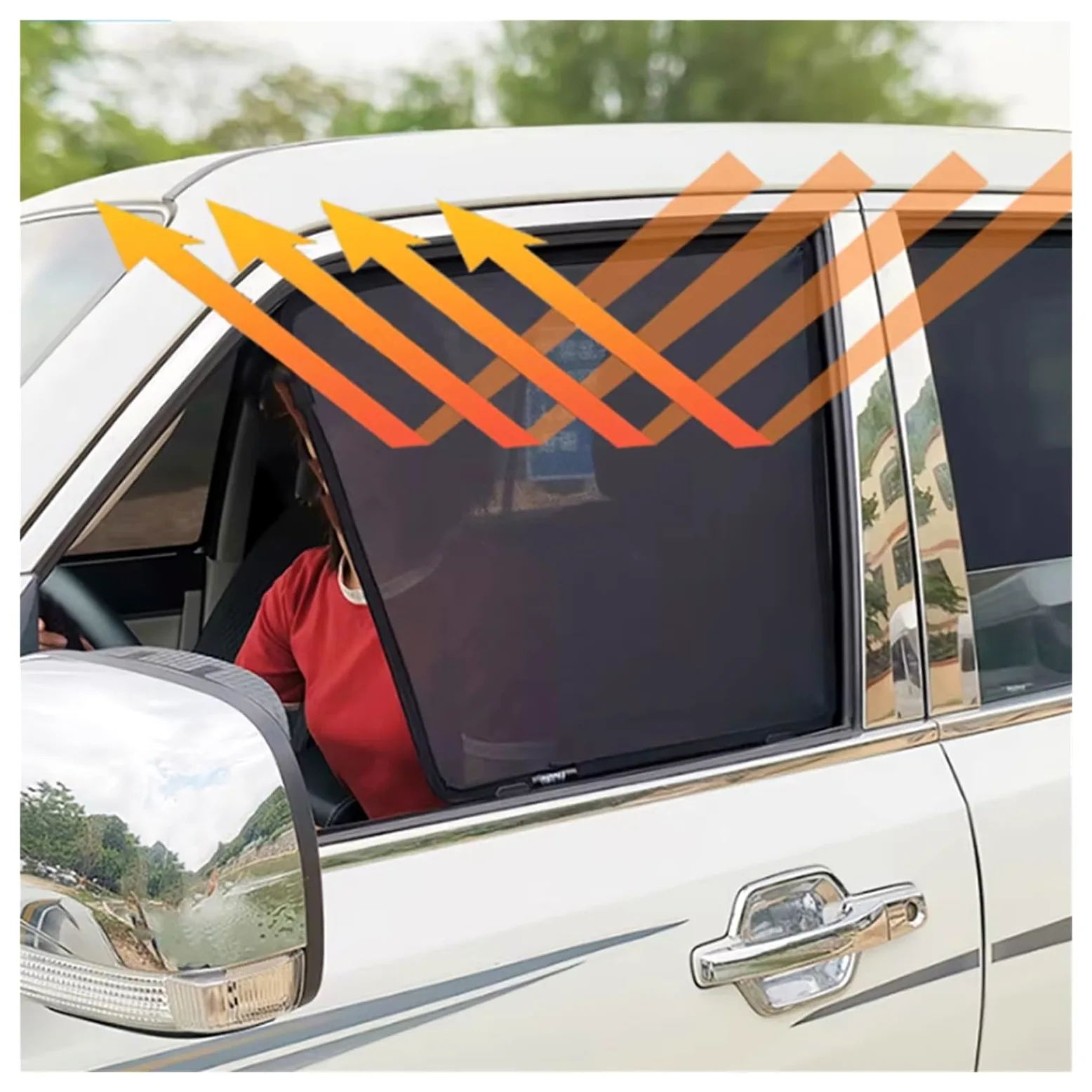 Parasol De Coche Para JEEP Para Grand Para Cherokee WK2 11-20 Parasol Coche Parabrisas Delantero Cortina Malla Magnética Ventana Lateral Trasera Parasol Protector Parabrisas Coche(Rear Triangular)