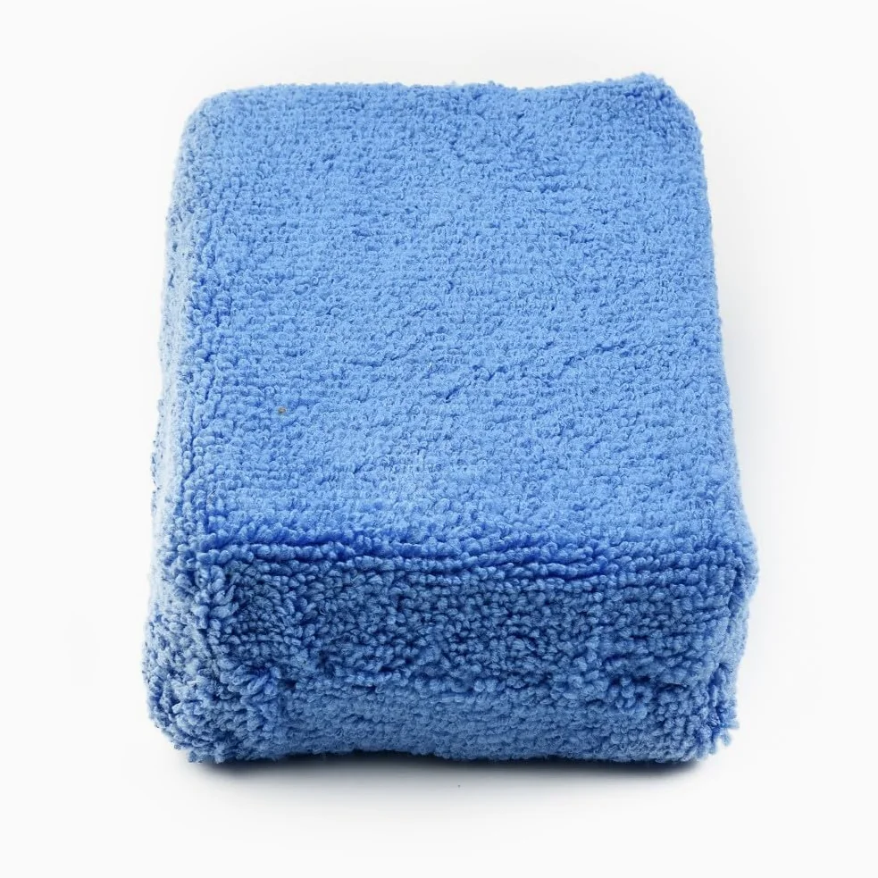 Esponja aplicadora de microfibra para lavado de coche, 12 cm x 8 cm x 3,5 cm, azul, 4/8 unidades