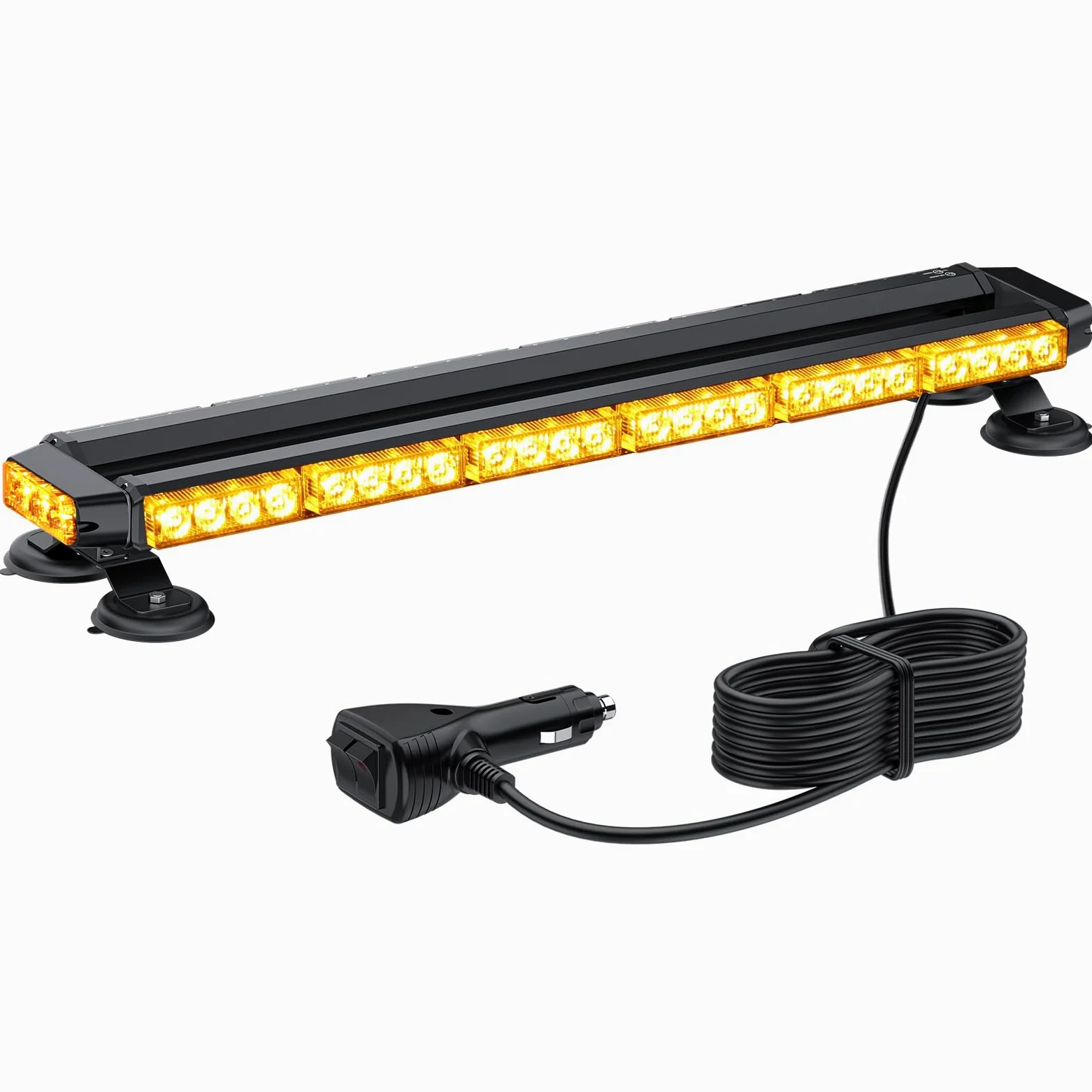 Justech 54LED Luz Estroboscópica Coche,54W Barra Luz de Emergencia,27 Modos Flash,IP65 Impermeable,Base Magnética,12 V/24 V Luces de advertencia Ámbar con 5M Cable para Coche Camión Remolque