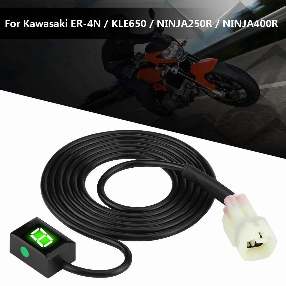 KSTE Indicador Engranaje, Indicador de Engranajes Motocicleta ECU Plug Monte 6, Indicador de Velocidad de Engranajes Digital, la Palanca de Cambios de Pantalla Compatible con Kawasaki