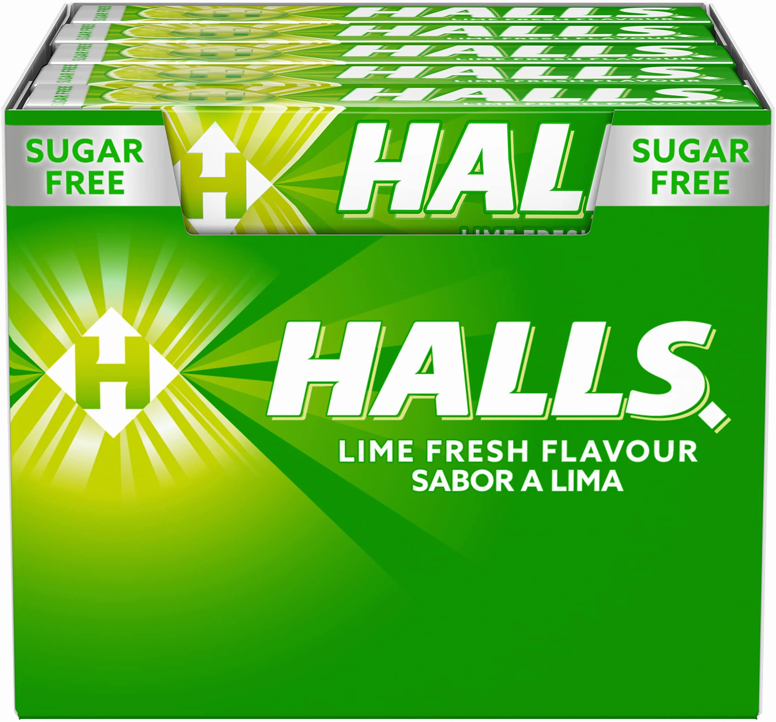 Caramelo Sin Azúcar Halls Lima Caja 20 Sticks 32g