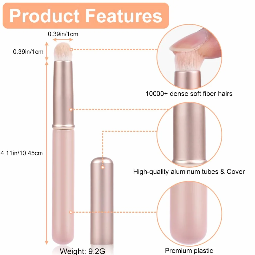AOOWU Pincel Delineador de Labios, Set de Brochas de Maquillaje Profesional para Contorno Labios, 3 Piezas