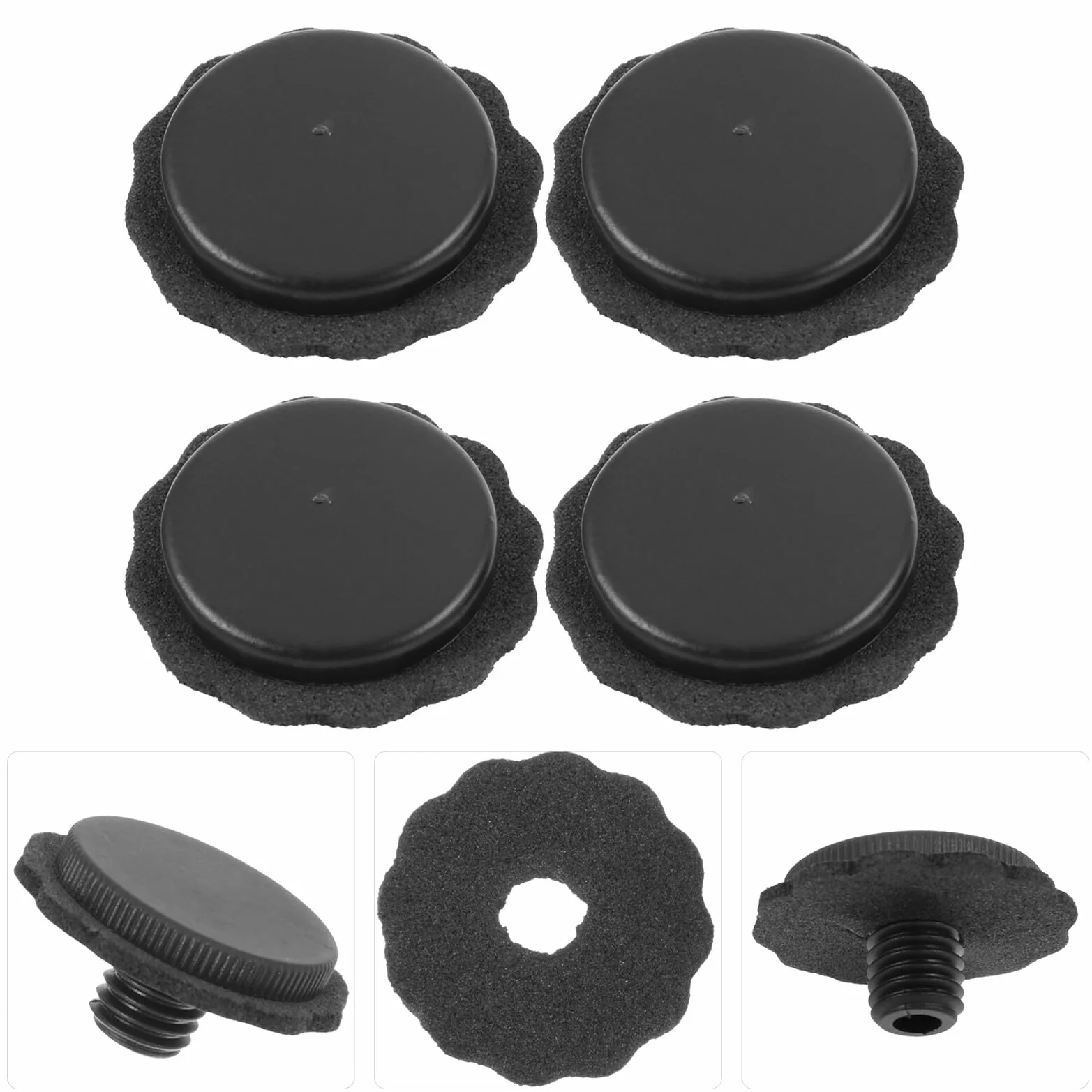 SUPVOX Repuestos Ideales para Paraguas para Paraguas Plegables 4 Piezas de Tapas de Punta Accesorios Negros de Plástico Diseño Roscado para Uso Prolongado