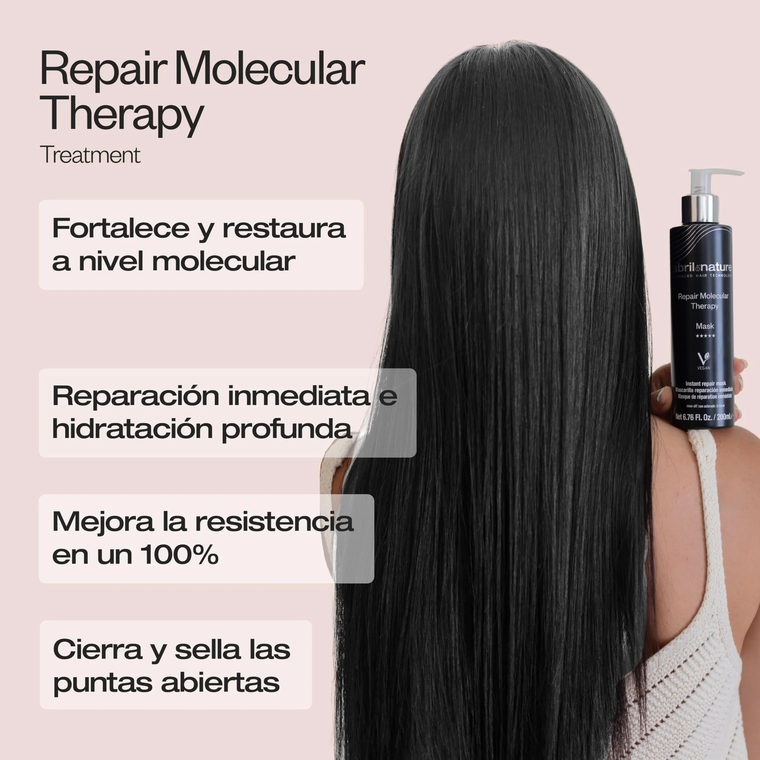Mascarilla Profesional Molecular Therapy Cabellos Dañados Reestructura Repara Rellena Fibra Capilar 200 ml