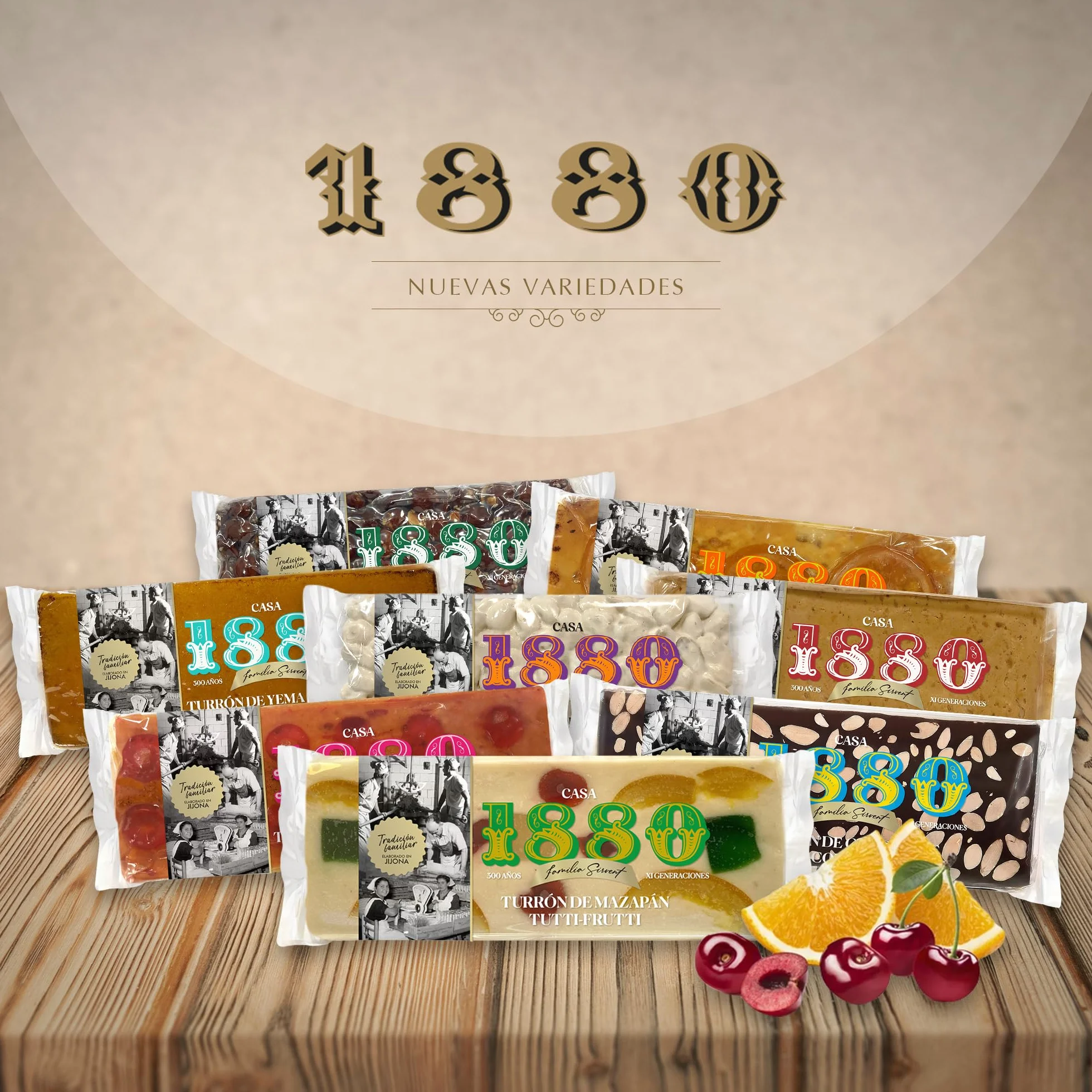 Turrón de Mazapan Tutti-Frutti Rilsan 300g, Tableta con Almendras Seleccionadas, Receta Tradicional, Regalo Navideño