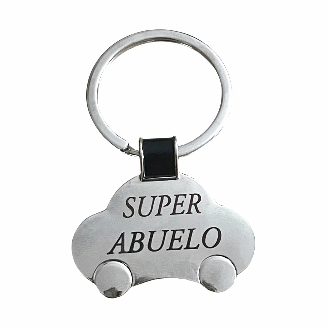 regalo grabado - Llavero Coche Personalizado | Metal Cromado | Grabado Imborrable | Ideal Carné de Conducir | Opción de Logo en Cara B, Metal, Talla Única