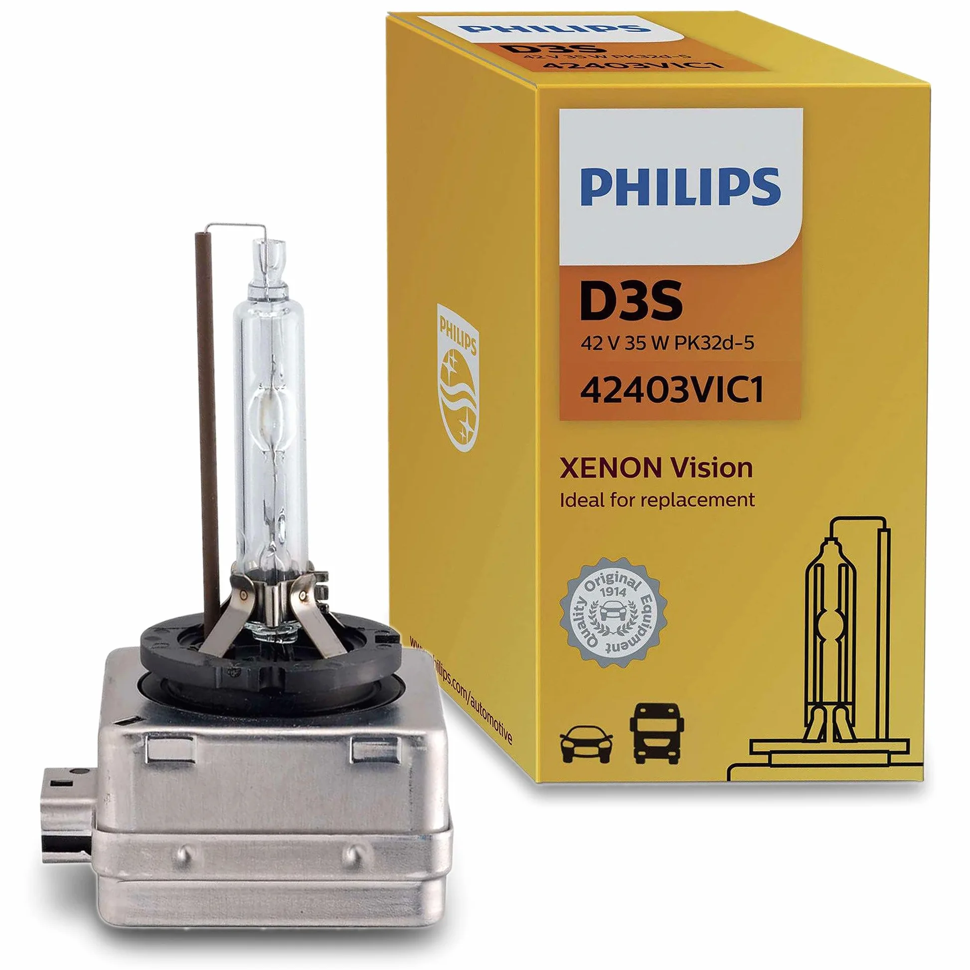 PHILIPS D3S Vision Xenon-Fahrzeugscheinwerferlampe 42403VIC1