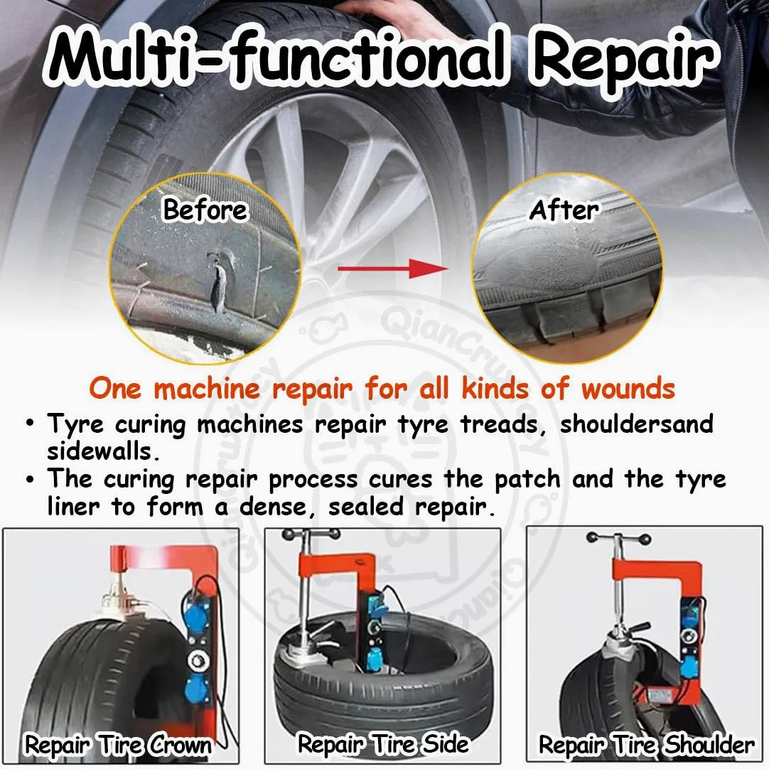 Kit de vulcanizador automático de neumáticos y máquina de reparación de calefacción con control de temperatura constante y temporizador programable para reparaciones eficientes de neumáticos