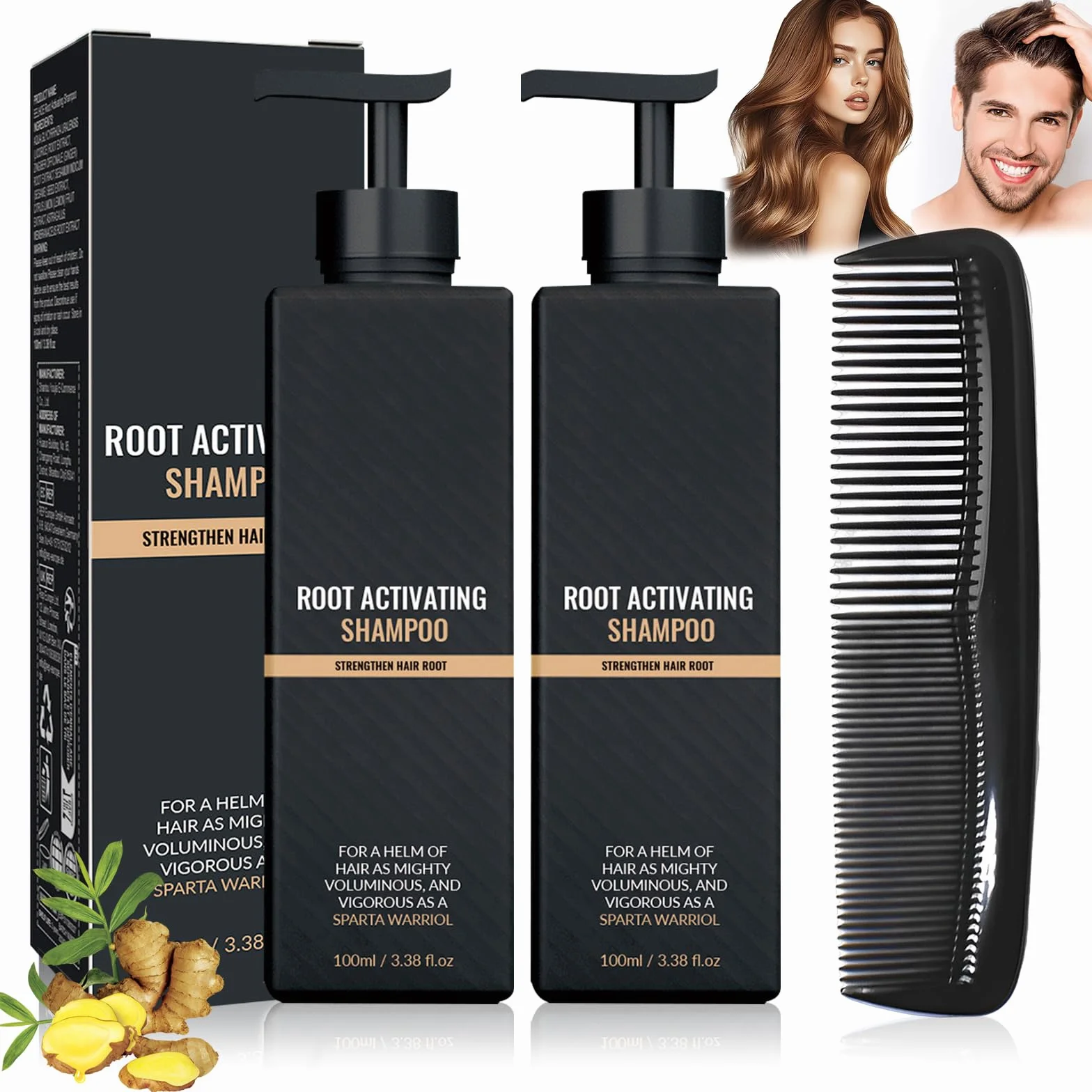 Spart Root Activator Shampoo 2 Piezas Champú Activador de Raíces Ingredientes Botánicos Suaves