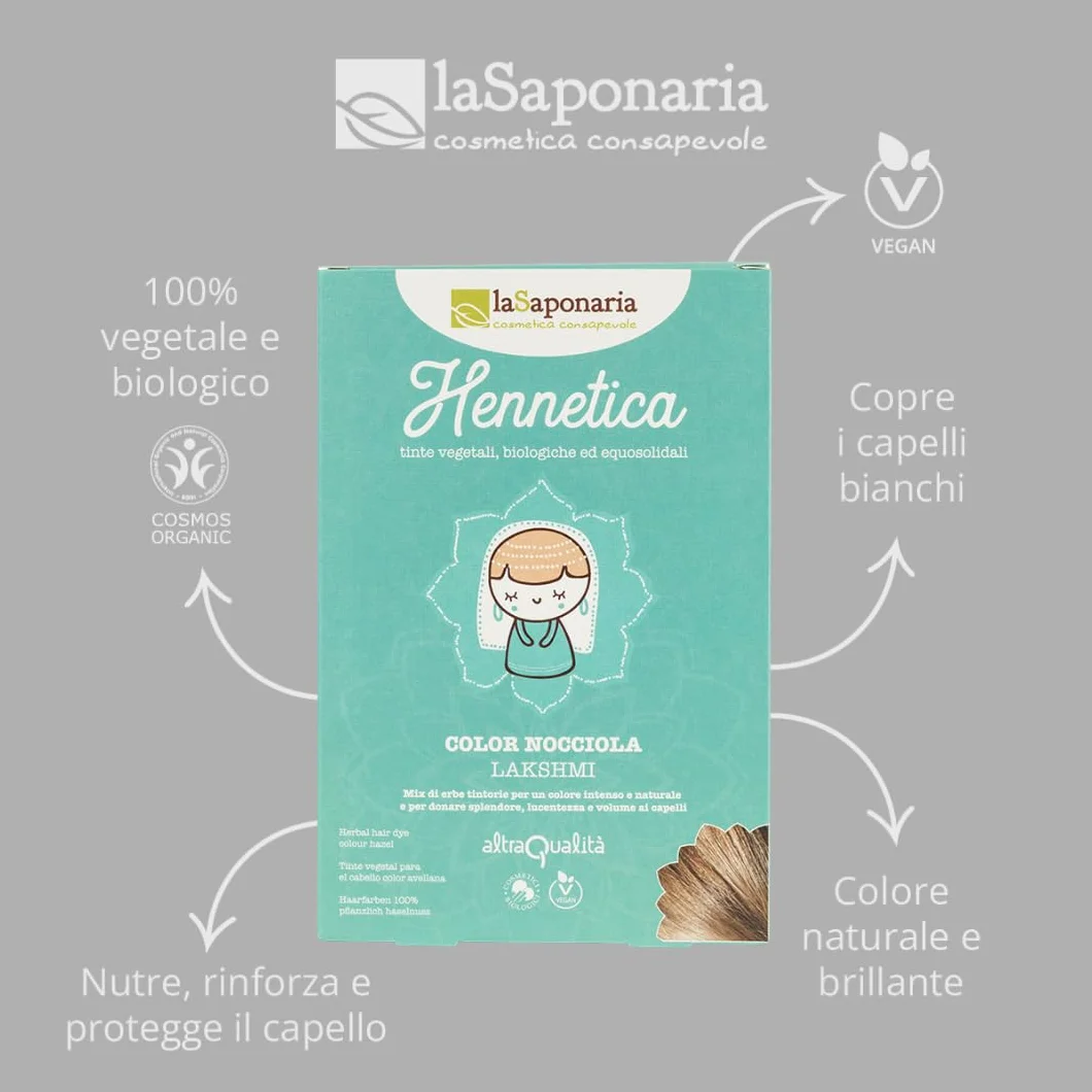 La Saponaria Tinte Vegetal Pelo Castaño Claro Henna Coloración Natural Ecológica 100g