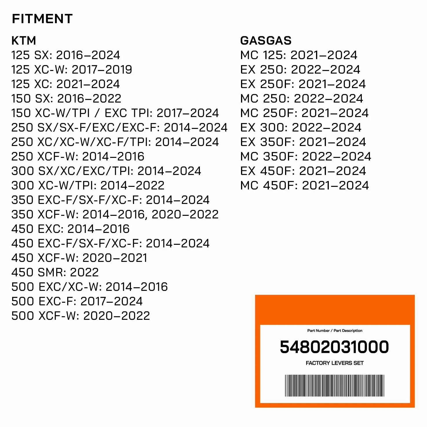 Juego de palancas de embrague y freno delantero plegable compatible con KTM Husqvarna 350 450 SX SXR SXF XCF XCFW XCW EXC 125 150 200 250 300 350 500 SX XC EXC XCW SXF XCF EXC (seis días)
