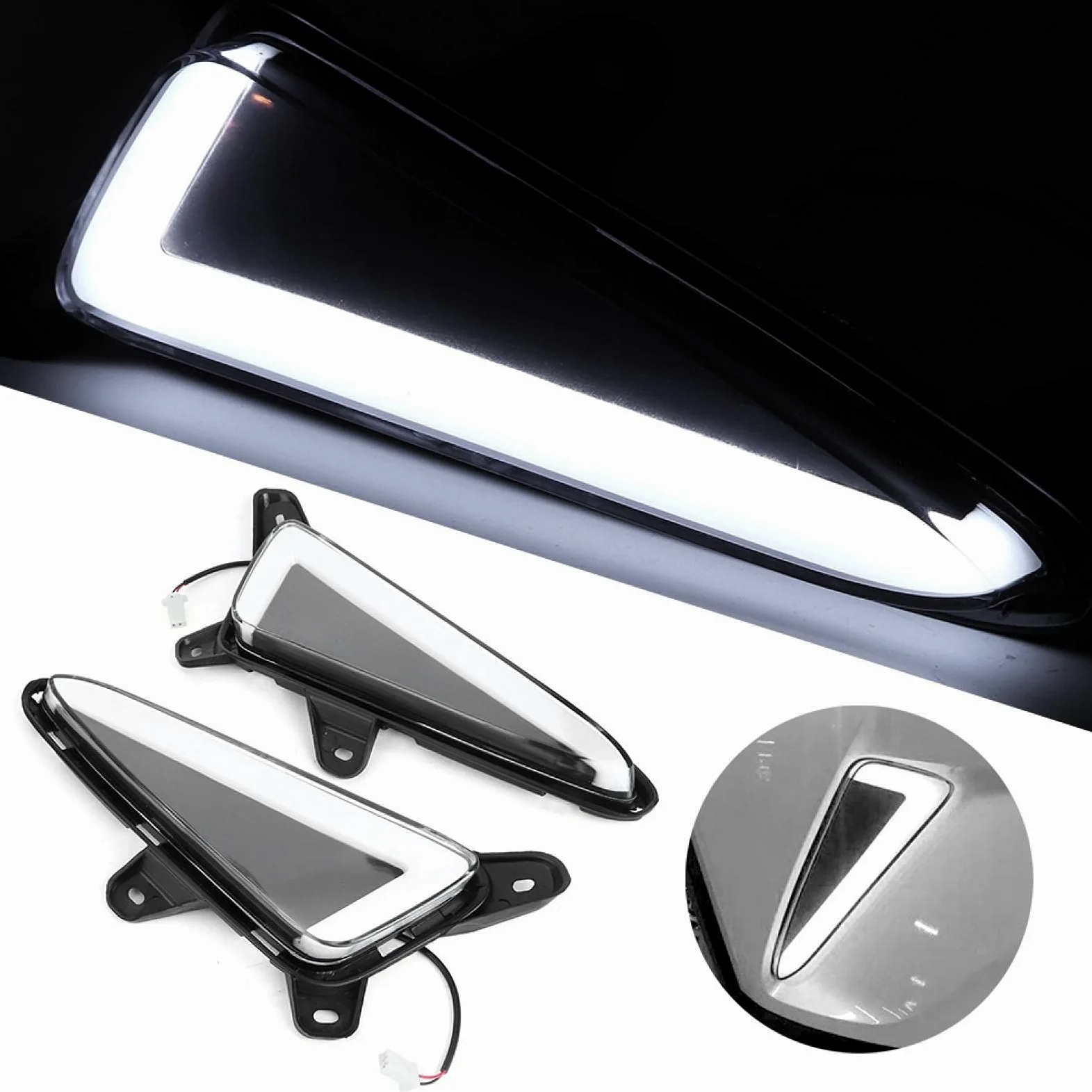Luz de conducción de coche, DC12V 6000-6700K Luz de circulación diurna LED impermeable DRL Apta para C-HR CHR IZOA