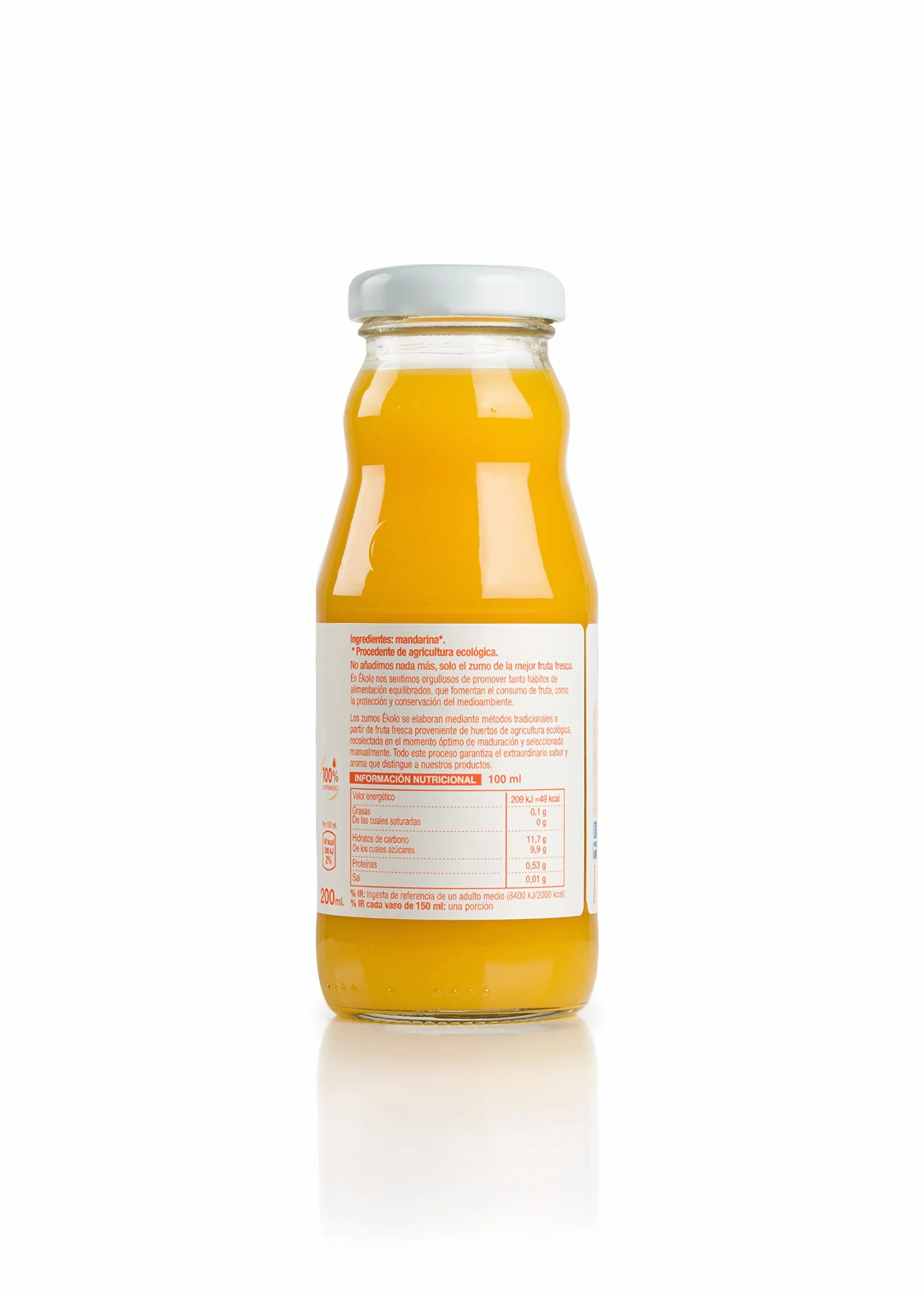 Ekolo Zumo de Mandarina Ecológico 100% Exprimido 12 x 200 ml 2400 ml