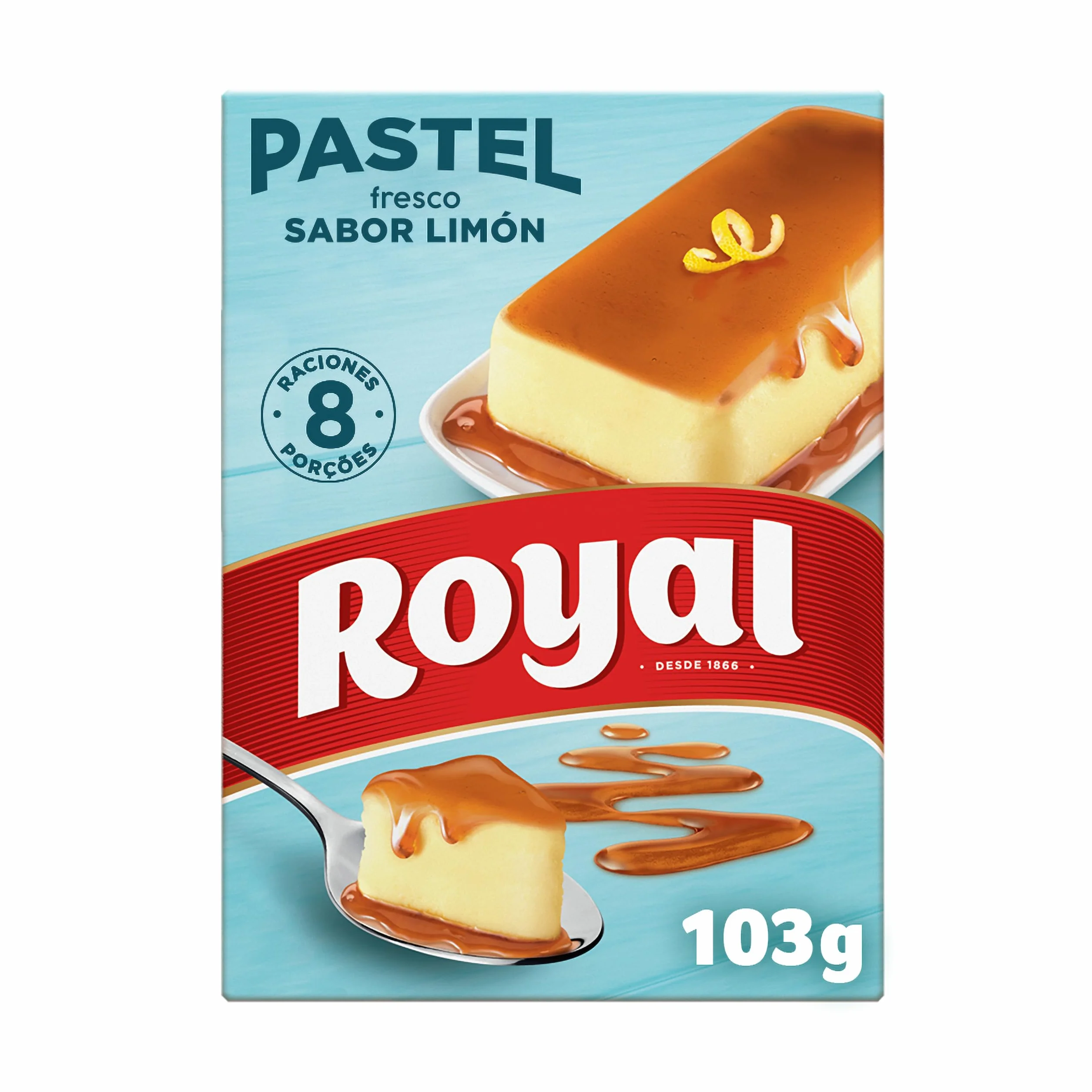 Royal Pastel Fresco Limón Preparado en Polvo Sin Horno 8 Raciones 103 g