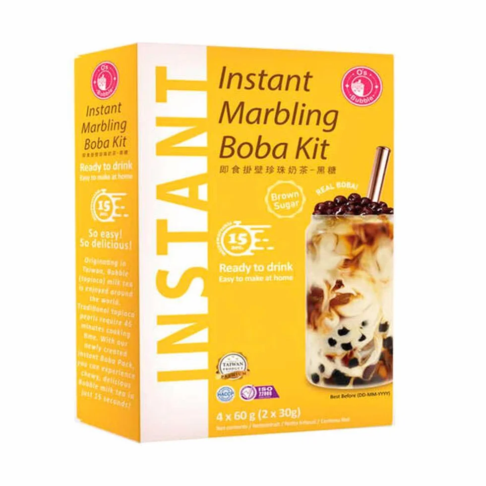 Kit Bubble Tea Azúcar Moreno 4 servicios té de burbujas taiwanés con perlas de tapioca y sirope caramelizado