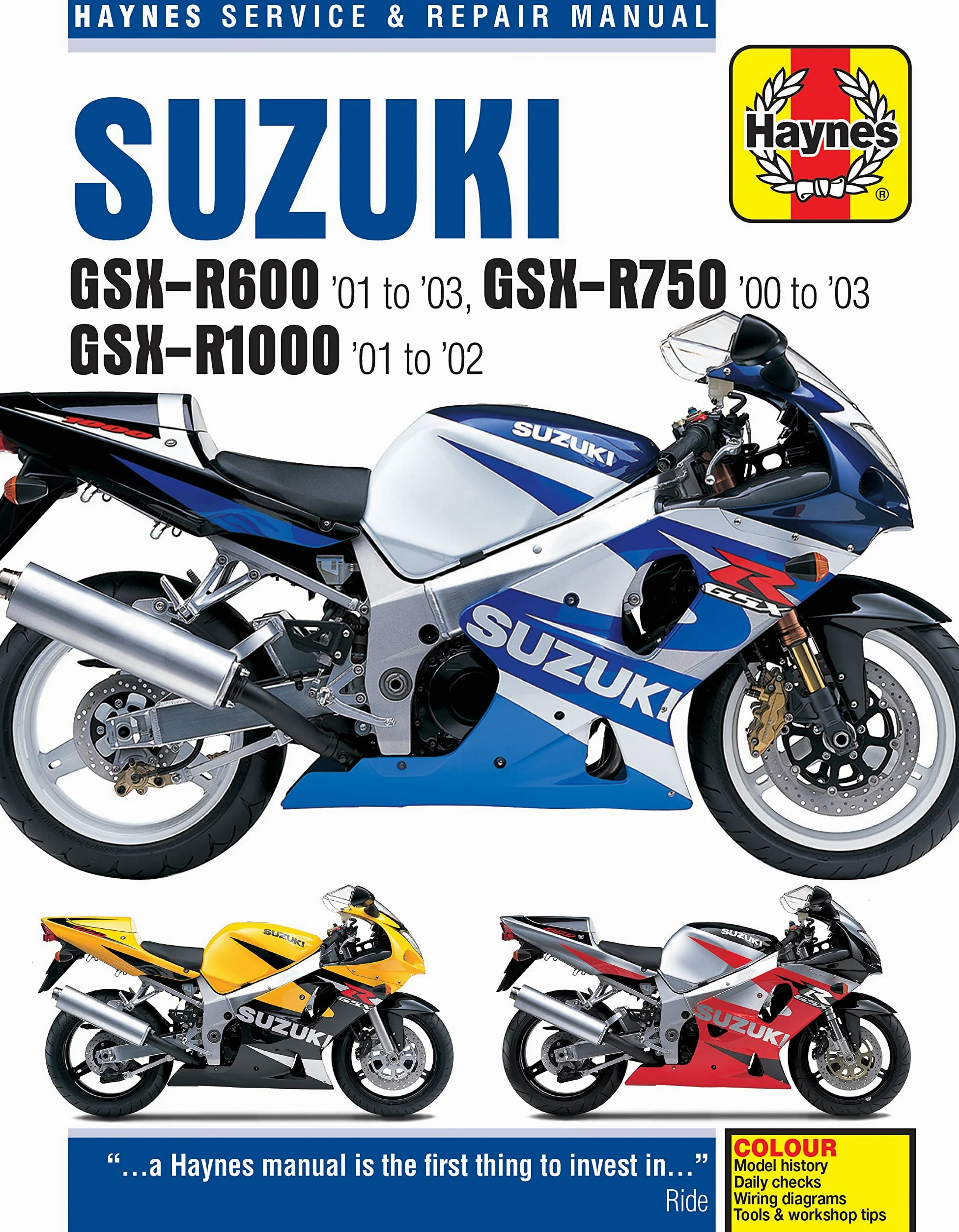 Haynes Suzuki GSX-R600 R750 R1000 Service & Repair Manual