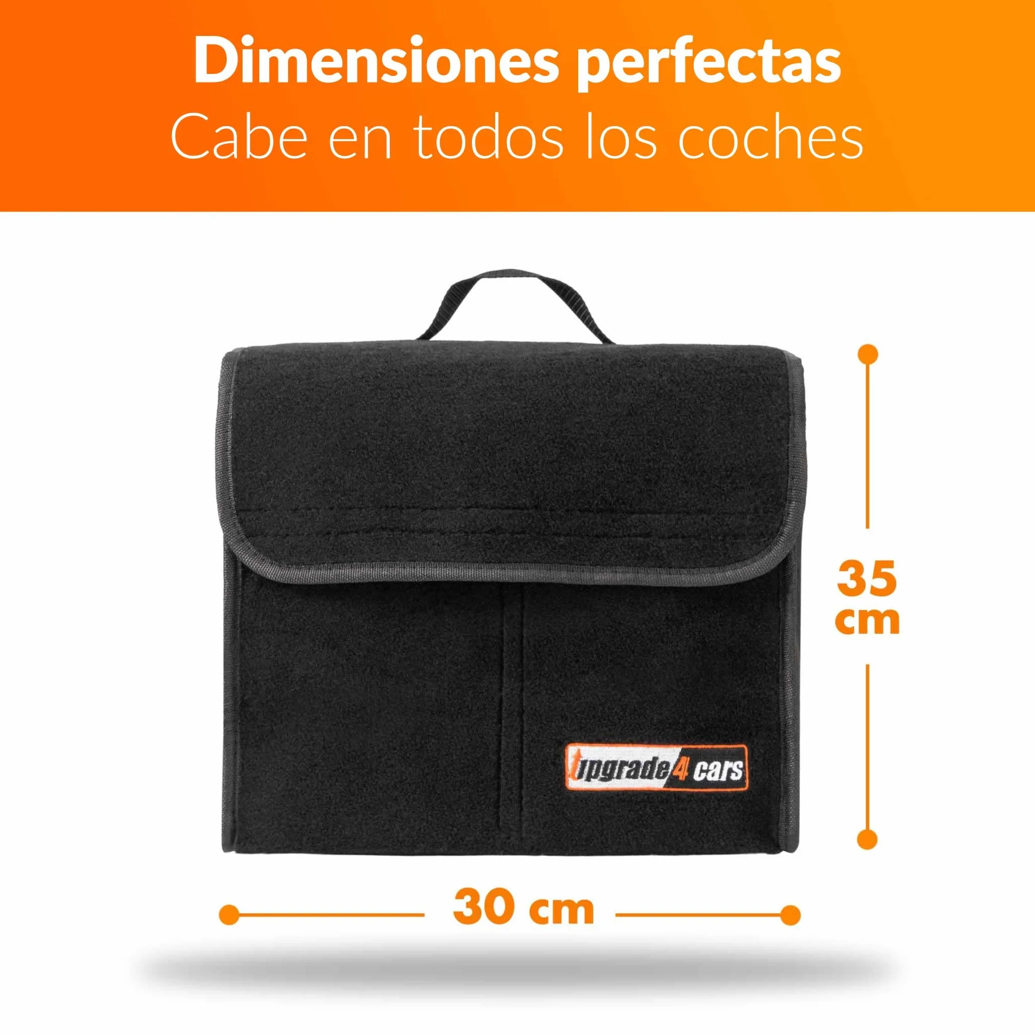 Upgrade4cars Bolsa Maletero Coche de Fieltro | Organizador para Herramientas y Limpieza | Caja Almacenaje Coches Pequeño