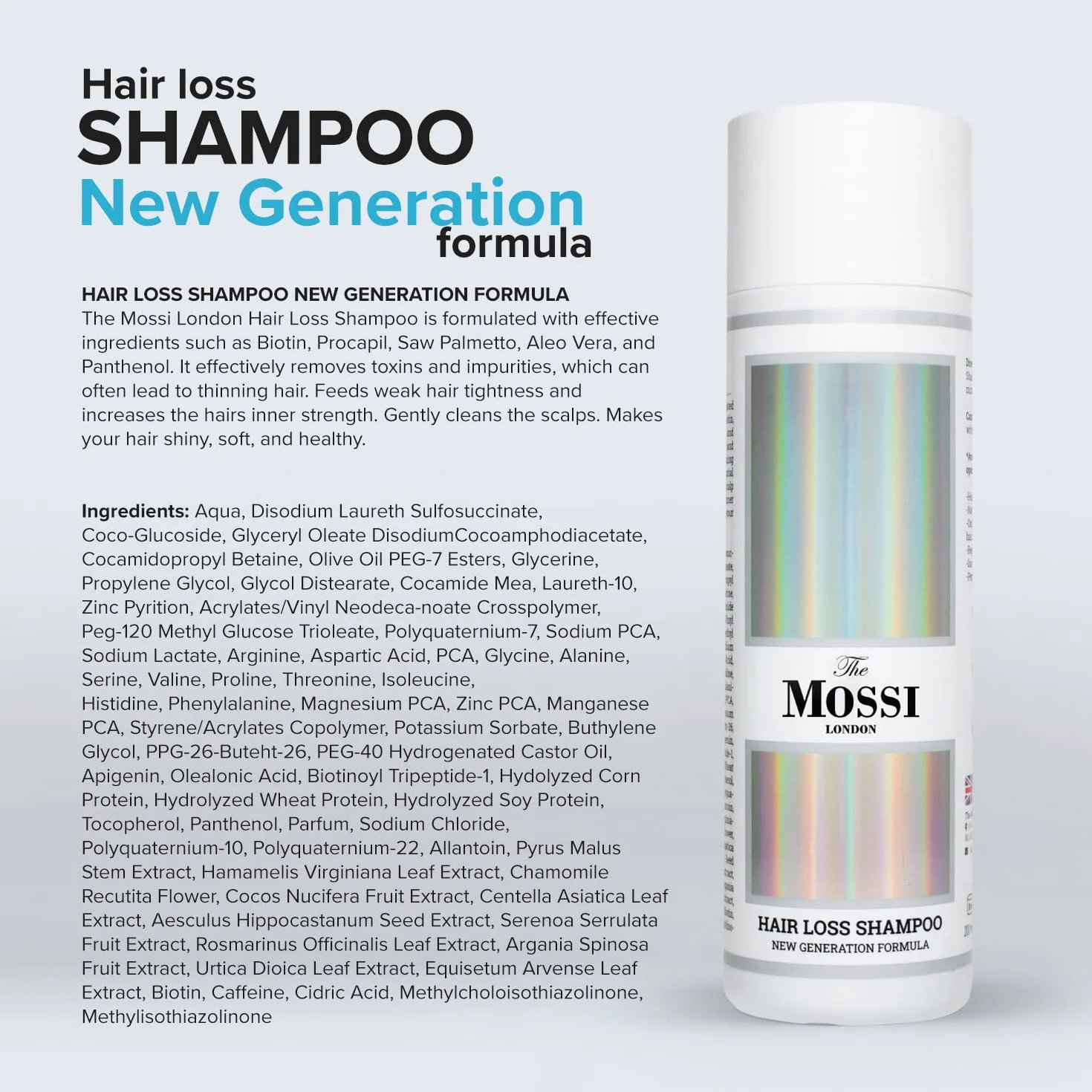The Mossi London Hair Loss Shampoo for Thinning Hair Growth 6.7 Fl Oz (200 ml)