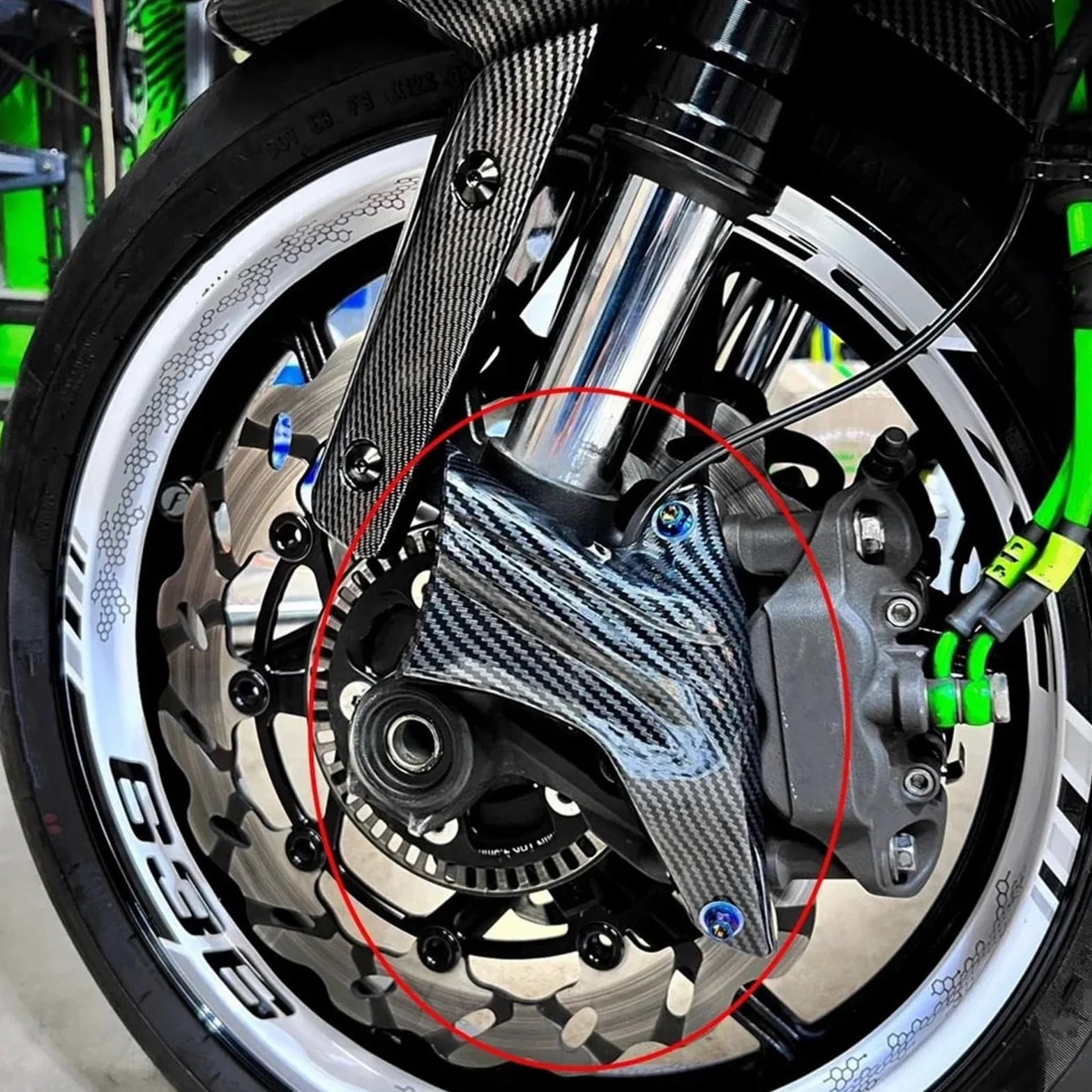 Refrigeración de Pinza de Freno Cubierta de conductos de refrigeración de Aire para Pinza de Freno Kawasaki ZX6R, ZX6RR, ZX636 (2005-2016, 2017), ZX 6R, 636, ZX-6R.(Glossy Black)