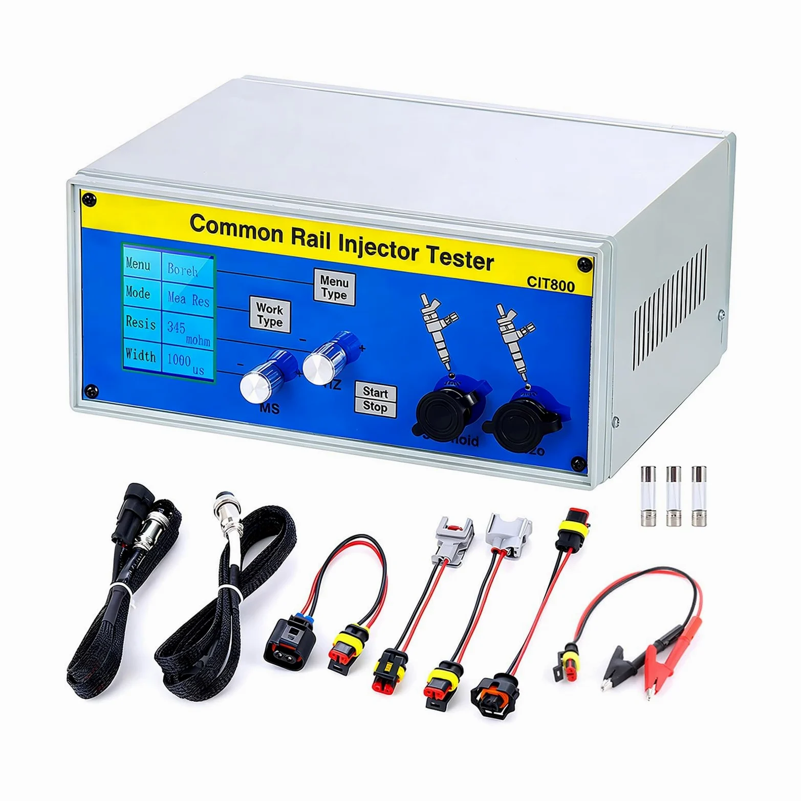 Probador de inyectores Diesel Profesional,Tester Common Rail para Diagnosis precisa/Herramienta de calibración de inyectores para Motores Pesados,Búsqueda Fallos(CIT800)
