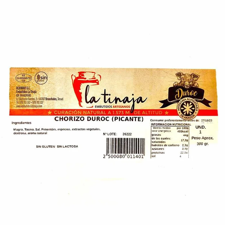 Chorizo especial picante 250gr