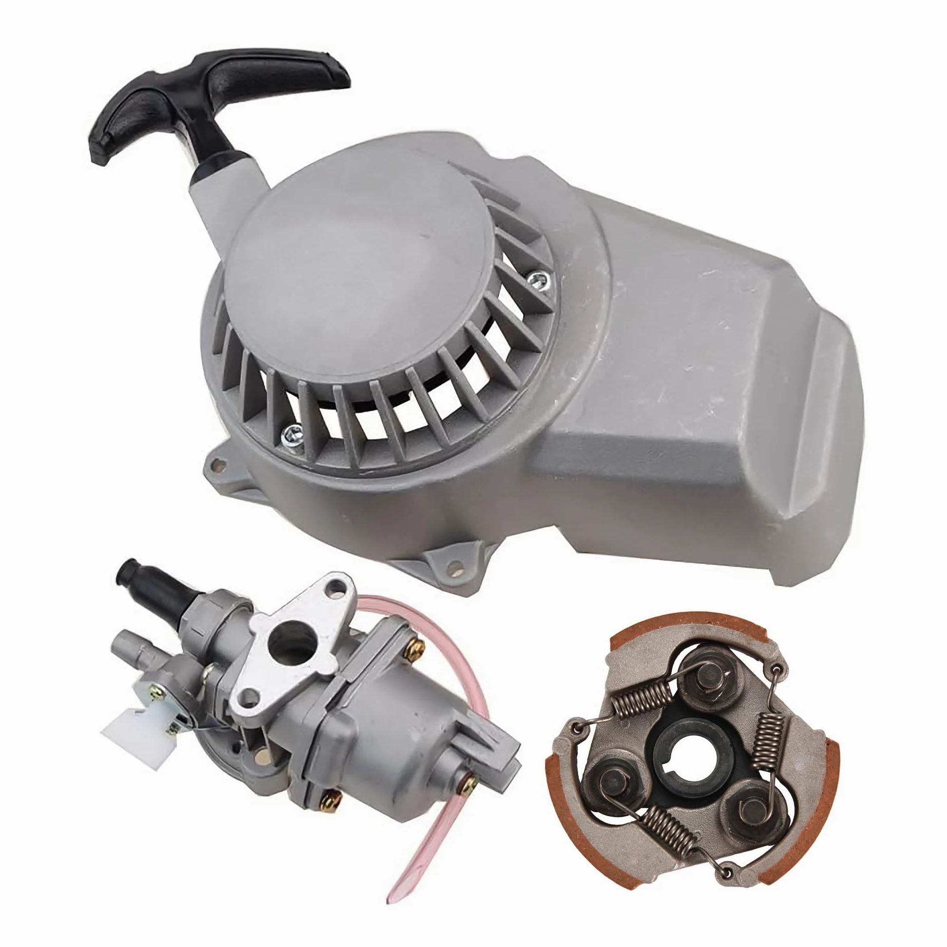 GOOFIT 2 Tiempos 13mm Minimoto Carburador Motor con Cambios Embrague con Arranque y Piezas Reemplazo Para 23cc 33cc 43cc 47cc 49cc Pocket Bike Quad Desbrozadora Dirt Pit Bike Super Bike Motocross ATV