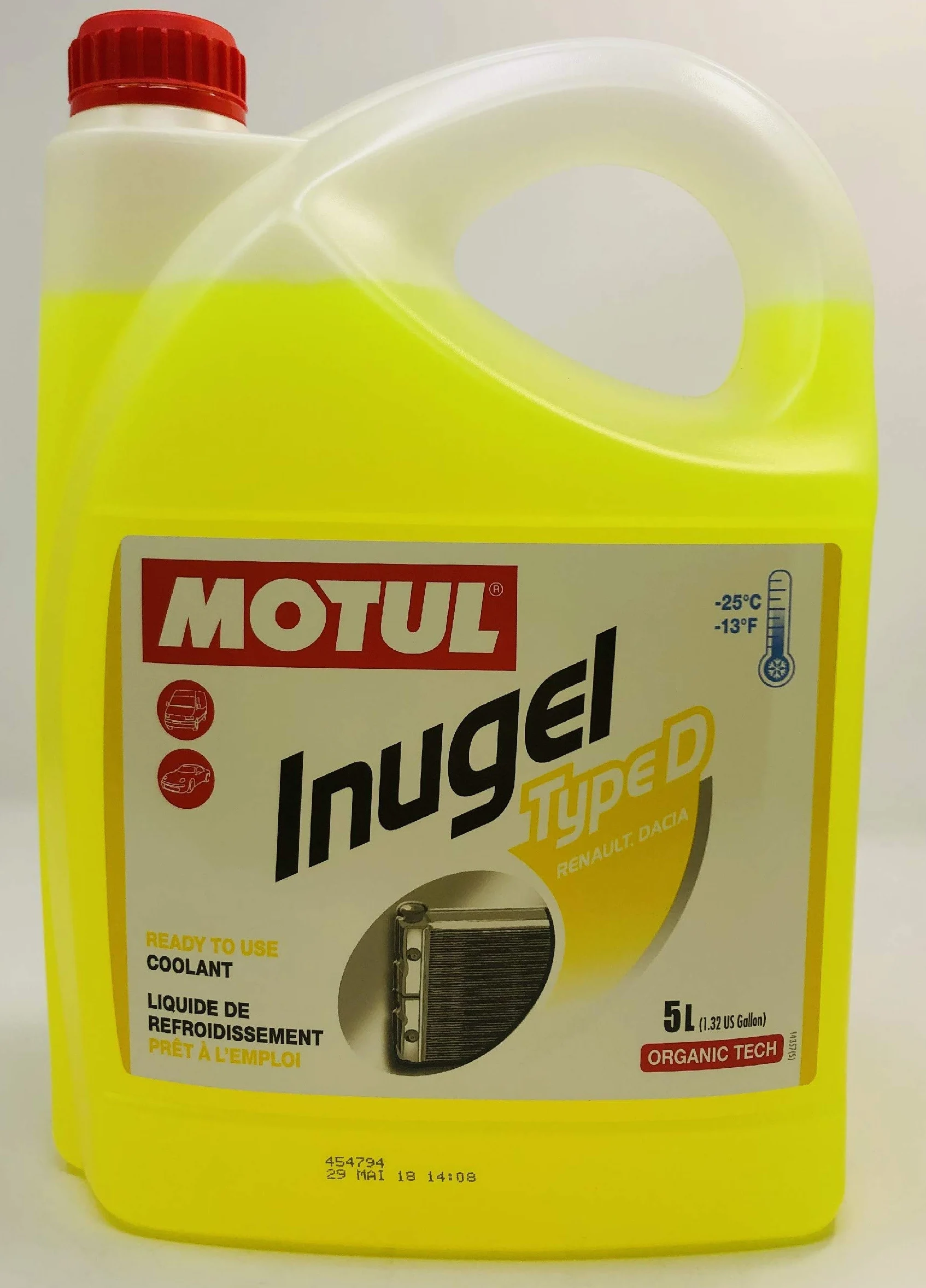 MOTUL Anticongelante Refrigerante Especial Motores Renault Inugel Type D, 5 litros