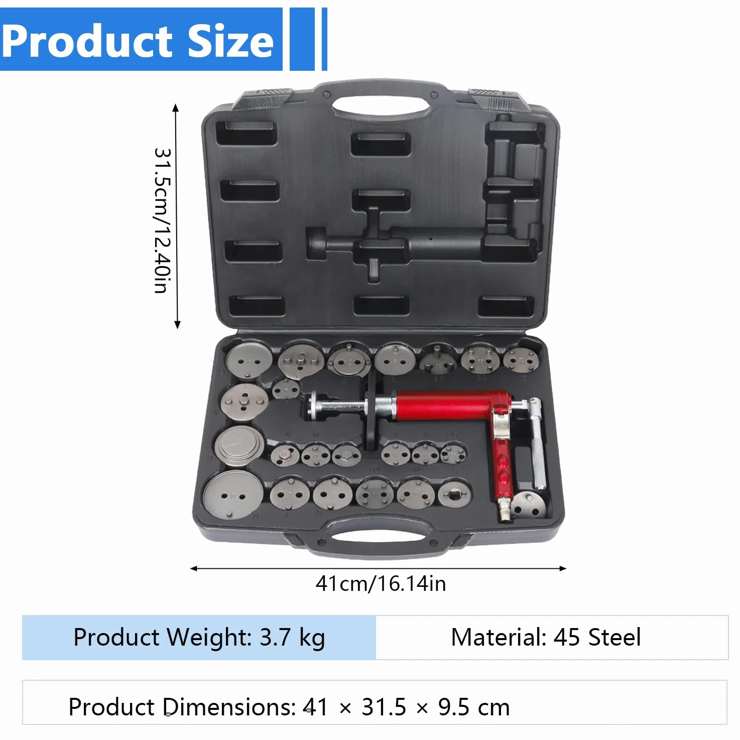 Reposicionador de Pistones de Freno, 24 Piezas de Retractores Neumáticos Universales para Pistones de Freno con Estuche, Compatible con la Mayoría de los Turismos