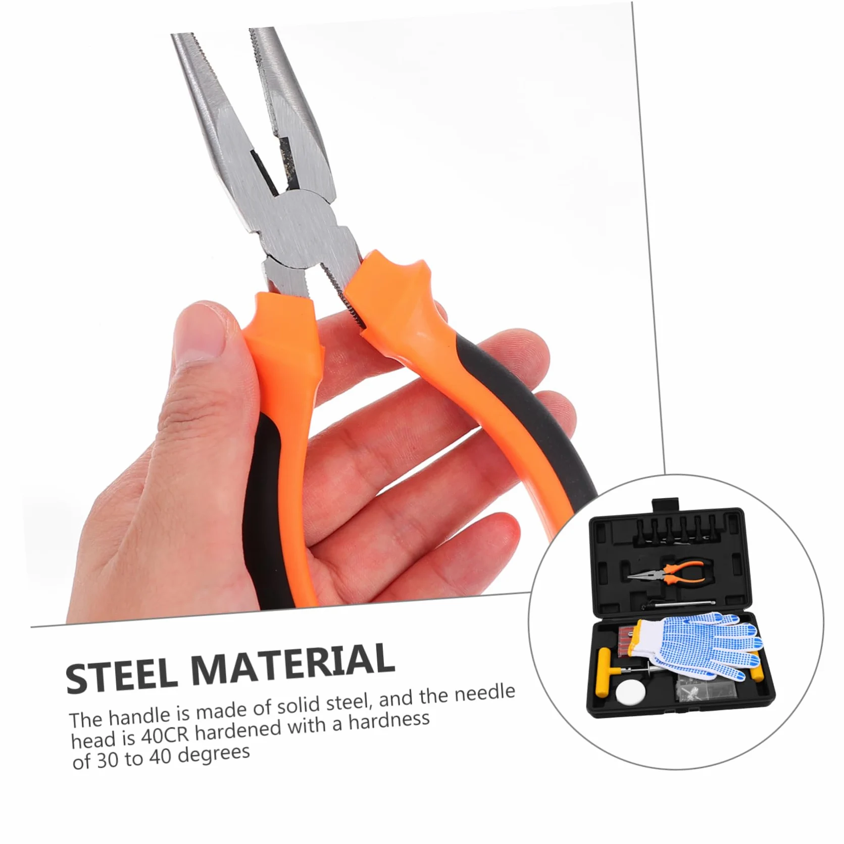 Kit de Reparación de Neumáticos Portátil de Emergencia 100 Piezas | Acero, Goma, Aleación de Aluminio y Plástico, Ligero y Portátil, para Reparación de Coche Momento