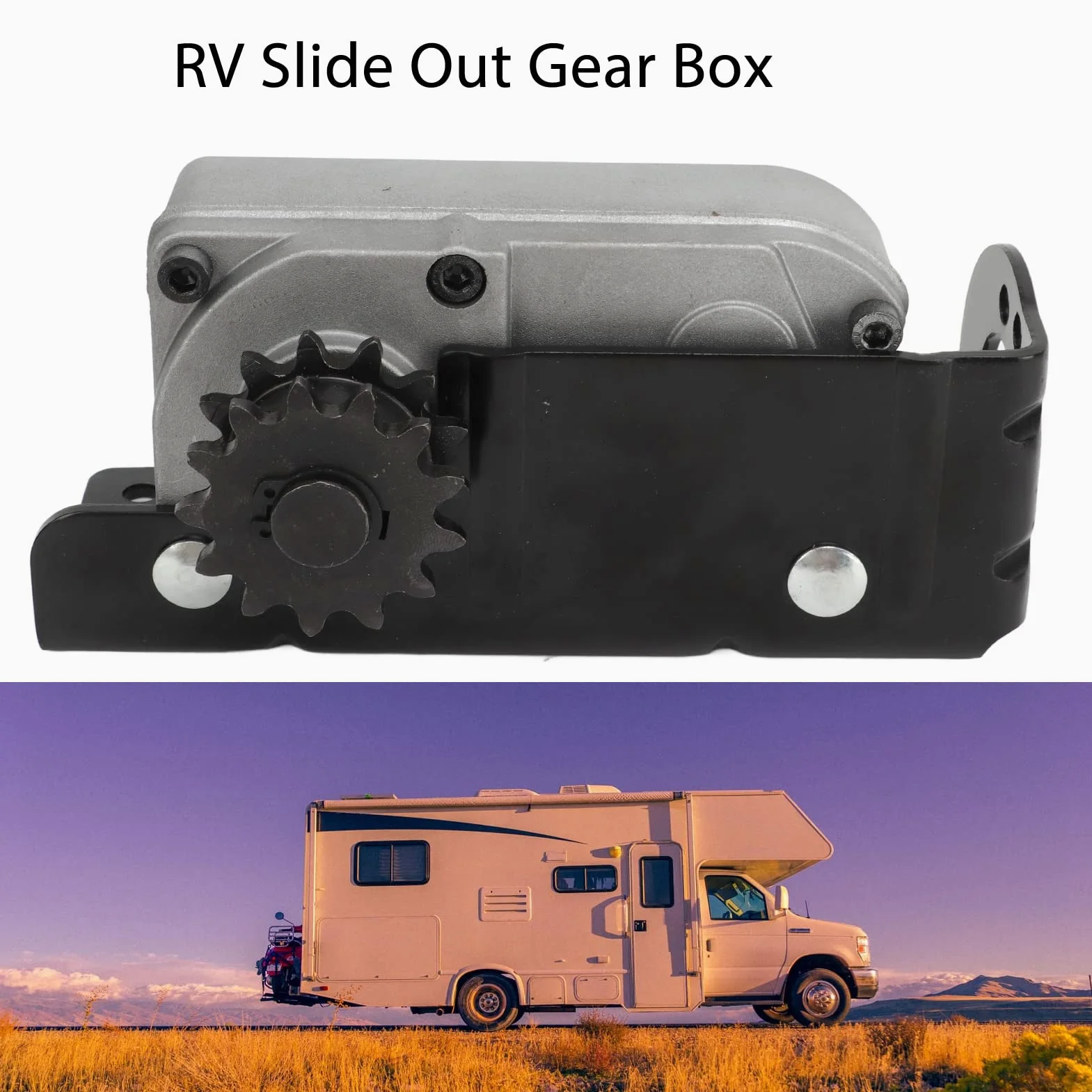 Tyenaza Caja De Engranajes Deslizante para RV, Caja De Engranajes Deslizante para Remolque con Soporte De Montaje, Piñón De 13 Dientes R25076 1 para Remolque De Autocaravana