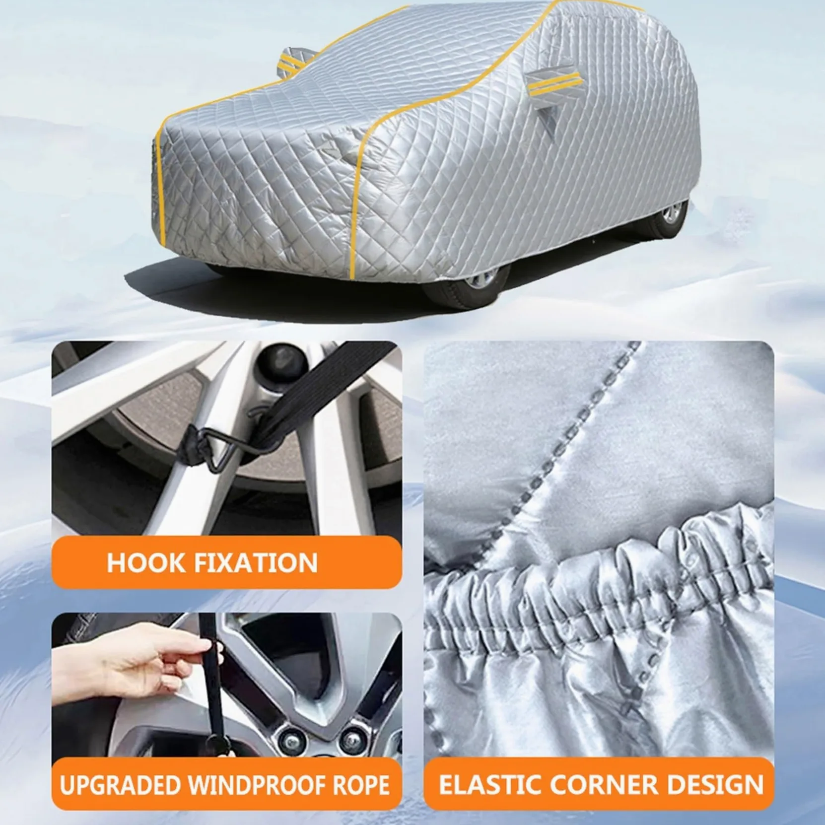 Funda para Coche Antigranizo para Ford Puma St, Cubierta Impermeable para Coche Al Aire Libre A Prueba De Polvo Protección para Todo Clima con Tiras Reflectantes(DD)