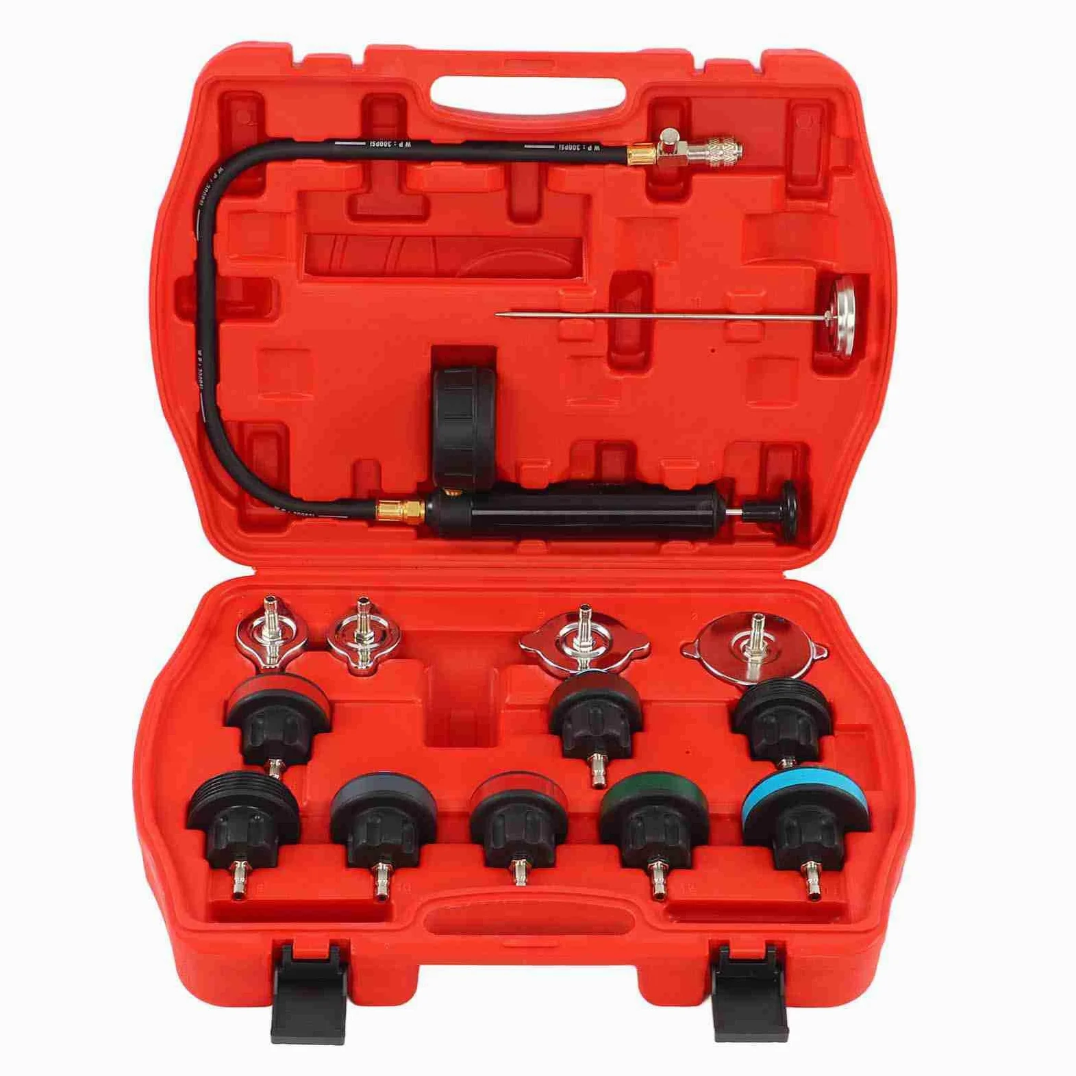 Kit de prueba de presión del refrigerante del radiador |Detector de fugas del de refrigeración con adaptadores |Compatible con Clase M, W123, W124, W126, W201.