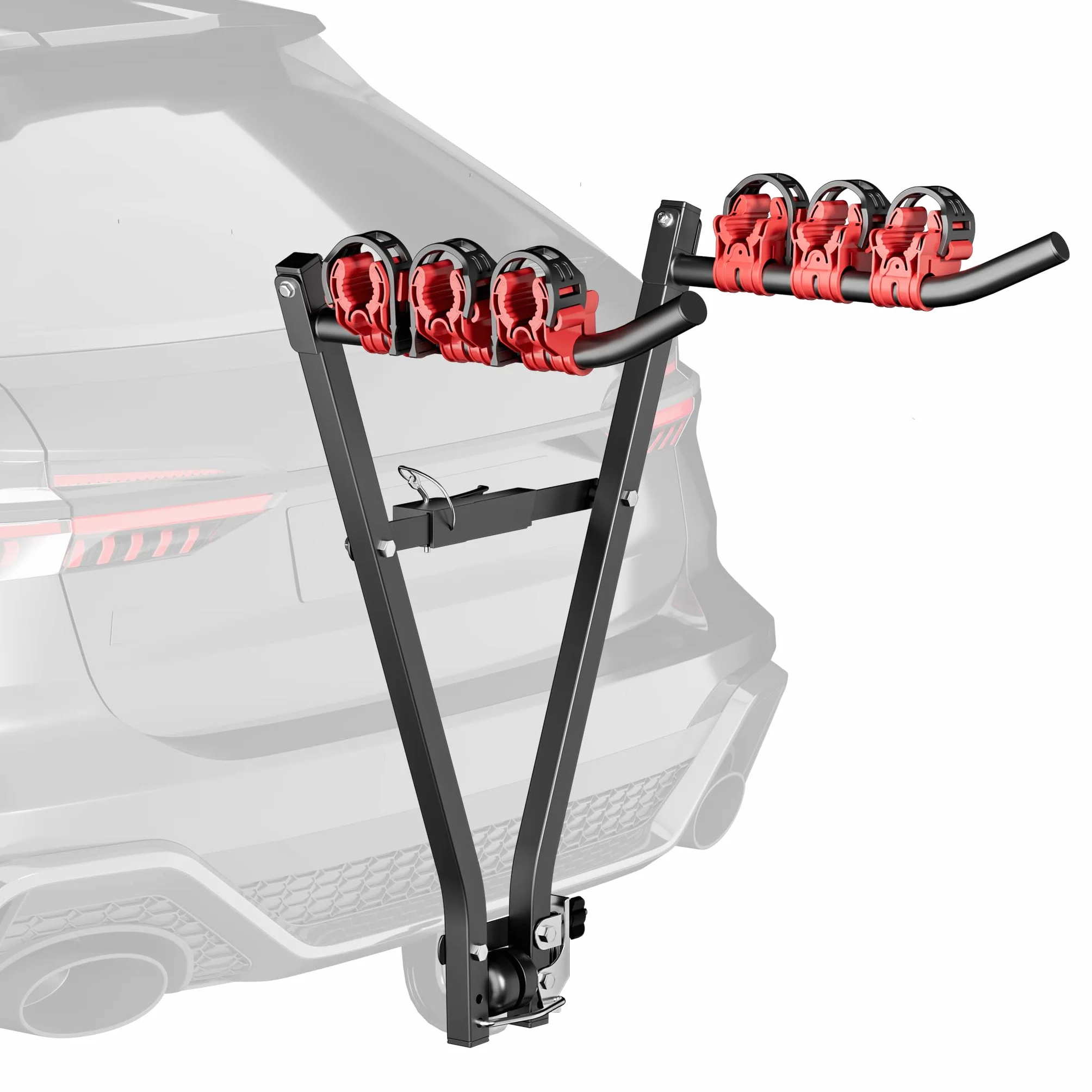 Wiltec Portabicicletas de Bola para 3 plazas – Soporte Resistente hasta 45 kg, Estructura de Acero Q235, instalación fácil, Transporte Seguro y Estable, Ideal para Coches y autocaravanas.