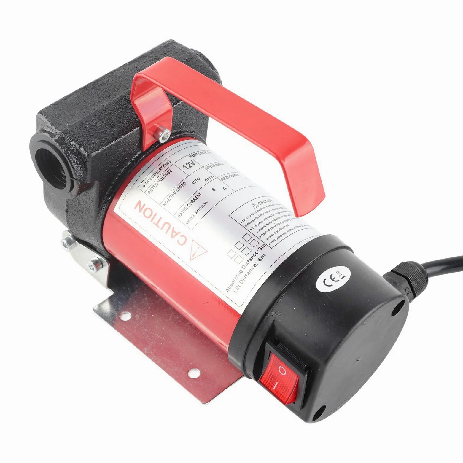 Cryfokt Bomba de Transferencia Diésel de 12V, Bomba Eléctrica Portátil de Alta Resistencia para Vehículo, Camión, 40l/min, Hierro Fundido Resistente a la Corrosión
