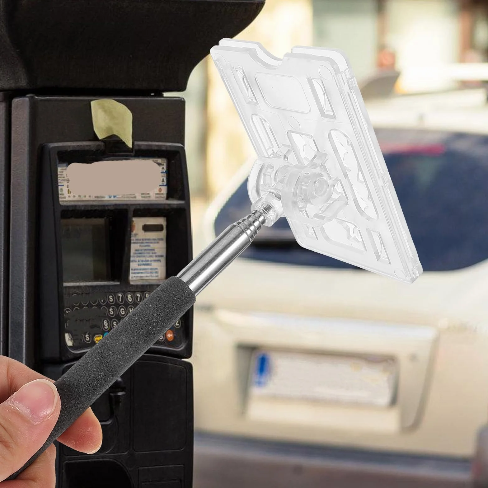 MERRYHAPY Soporte para Tarjeta de Aparcamiento Barra de Alcance Retráctil, Accesorio Compacto y Resistente para Pagos de Peaje en Aparcamientos Residenciales, Ayuda Práctica para