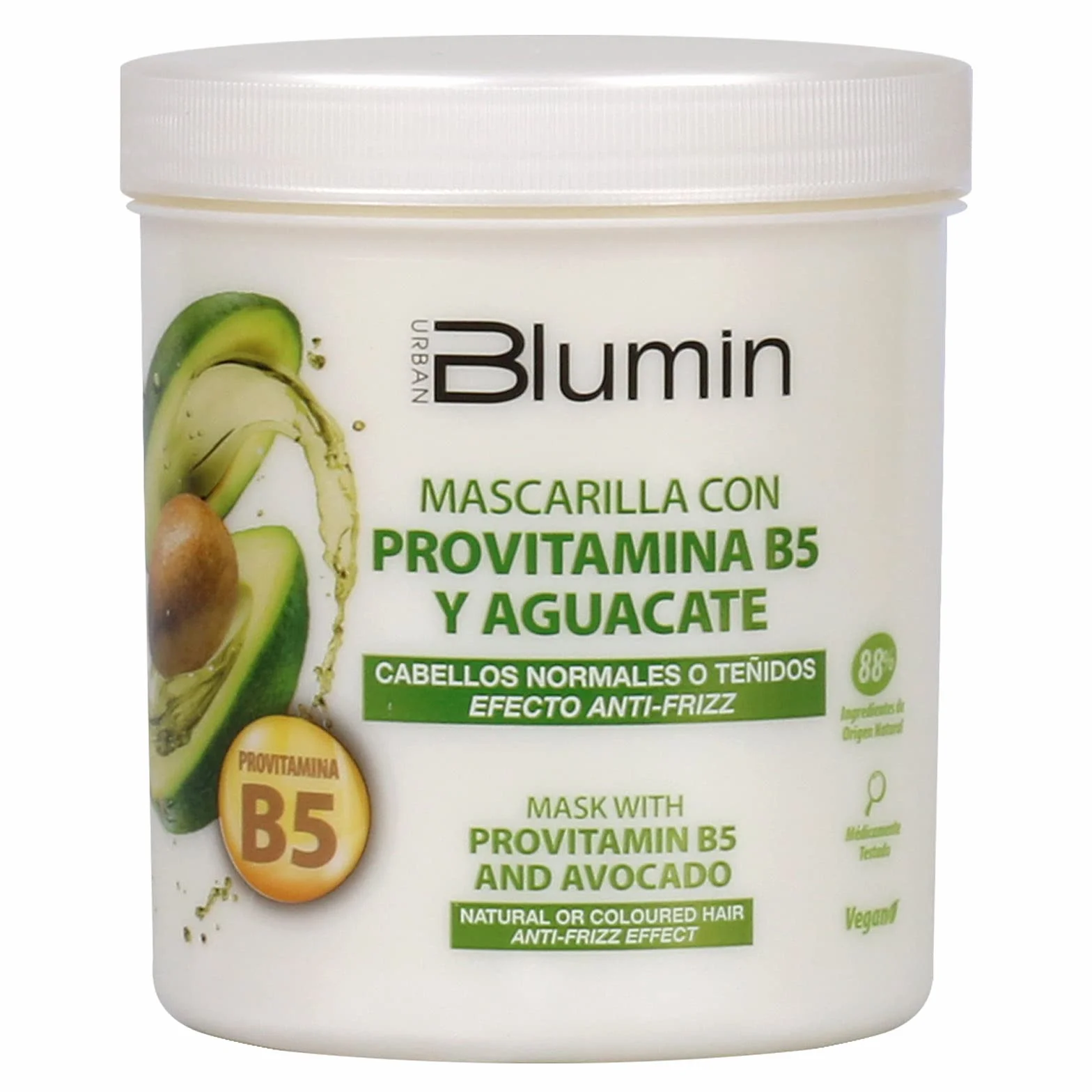 Blumin Mascarilla Anti-Frizz con Aguacate y Provitamina B5 700 ml para Cabellos Normales o Teñidos