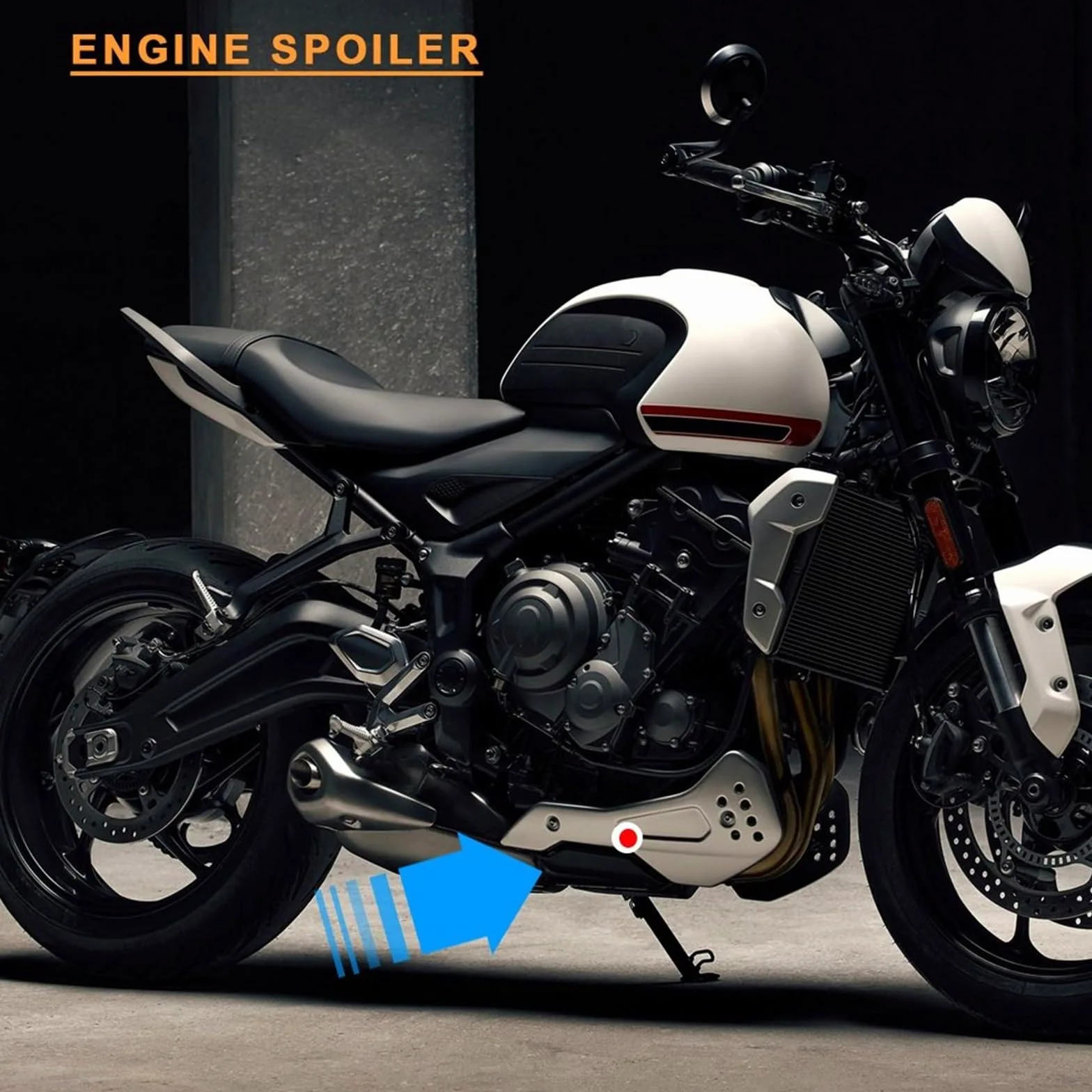 Carenado Protector de alerón Inferior del Motor para Motocicleta Trident 660 2021-2022 Deflector Aire Moto Carenado Deflector de Viento(Frosted Black)
