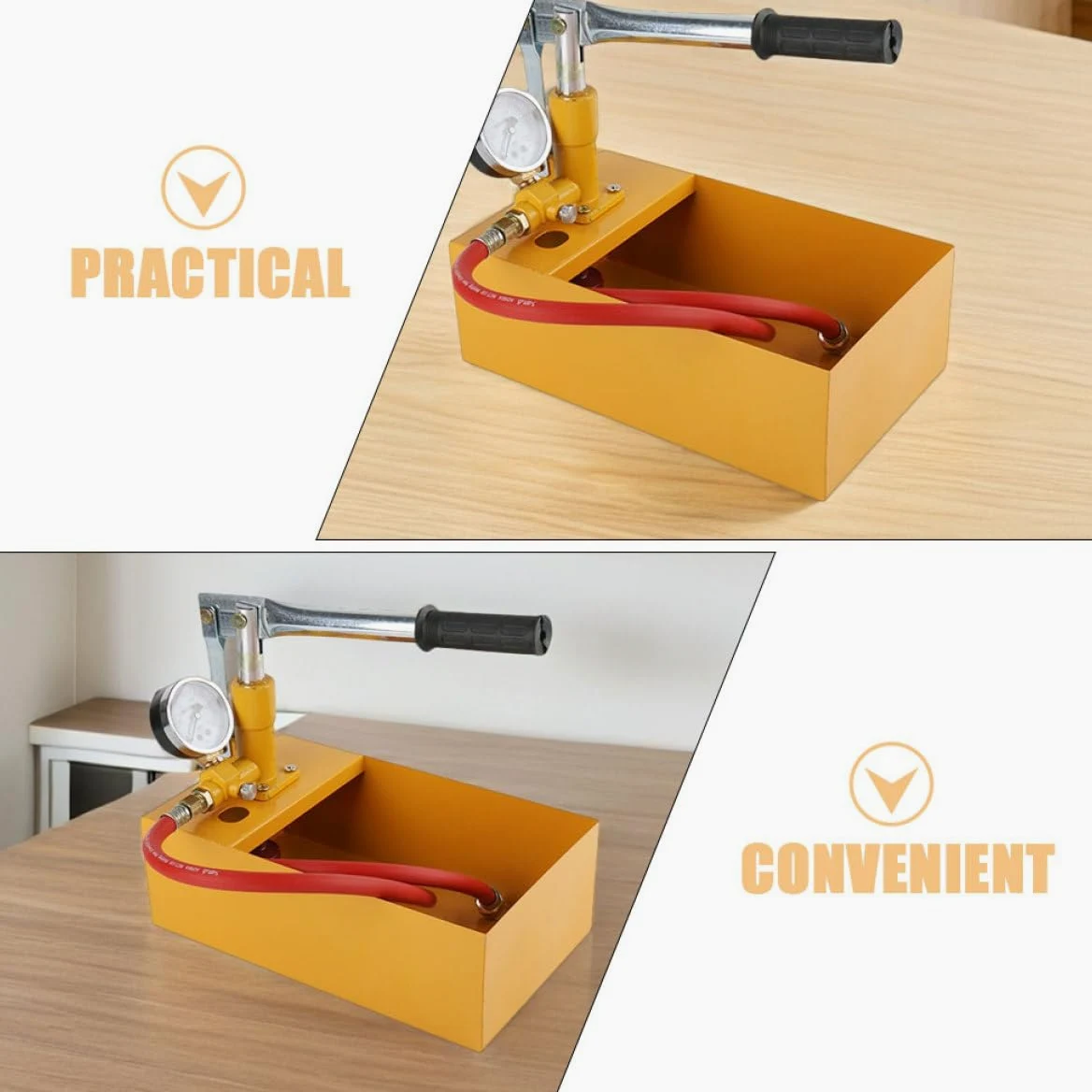 VALICLUD Bomba de Presión Manual Hidrostática para Prueba de Tuberías de Agua 25 Kg, Comprobador Hidráulico Compacto, Equipo Portátil para Test de Presión en Fontanería Color Aleatorio
