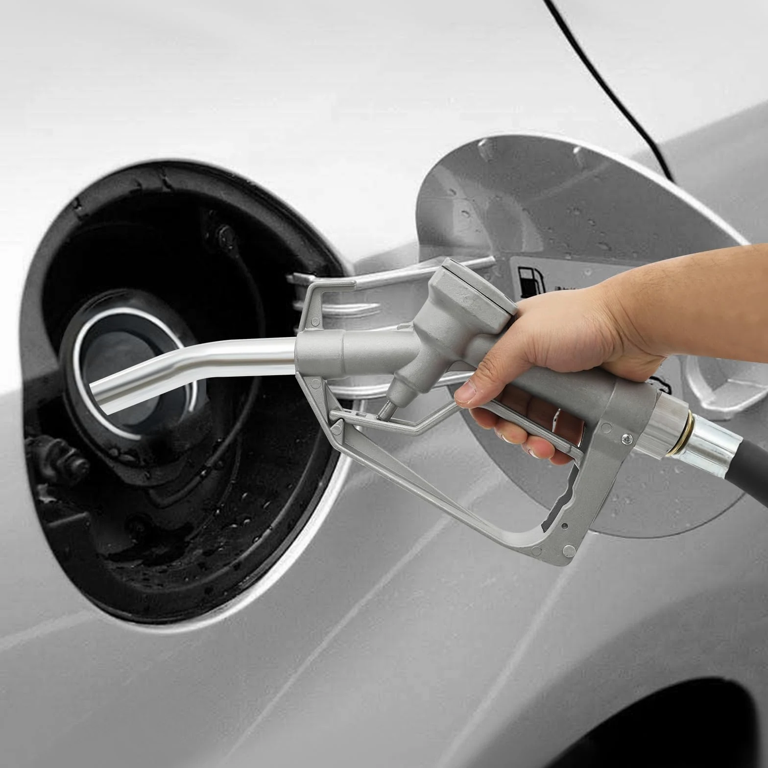 45 l/9,9 gal Kit de bomba de aspiración diésel de 12 V con boquillas y mangueras para transferencia de diésel, bomba diésel autocebante DC con una potencia máxima de 200 W