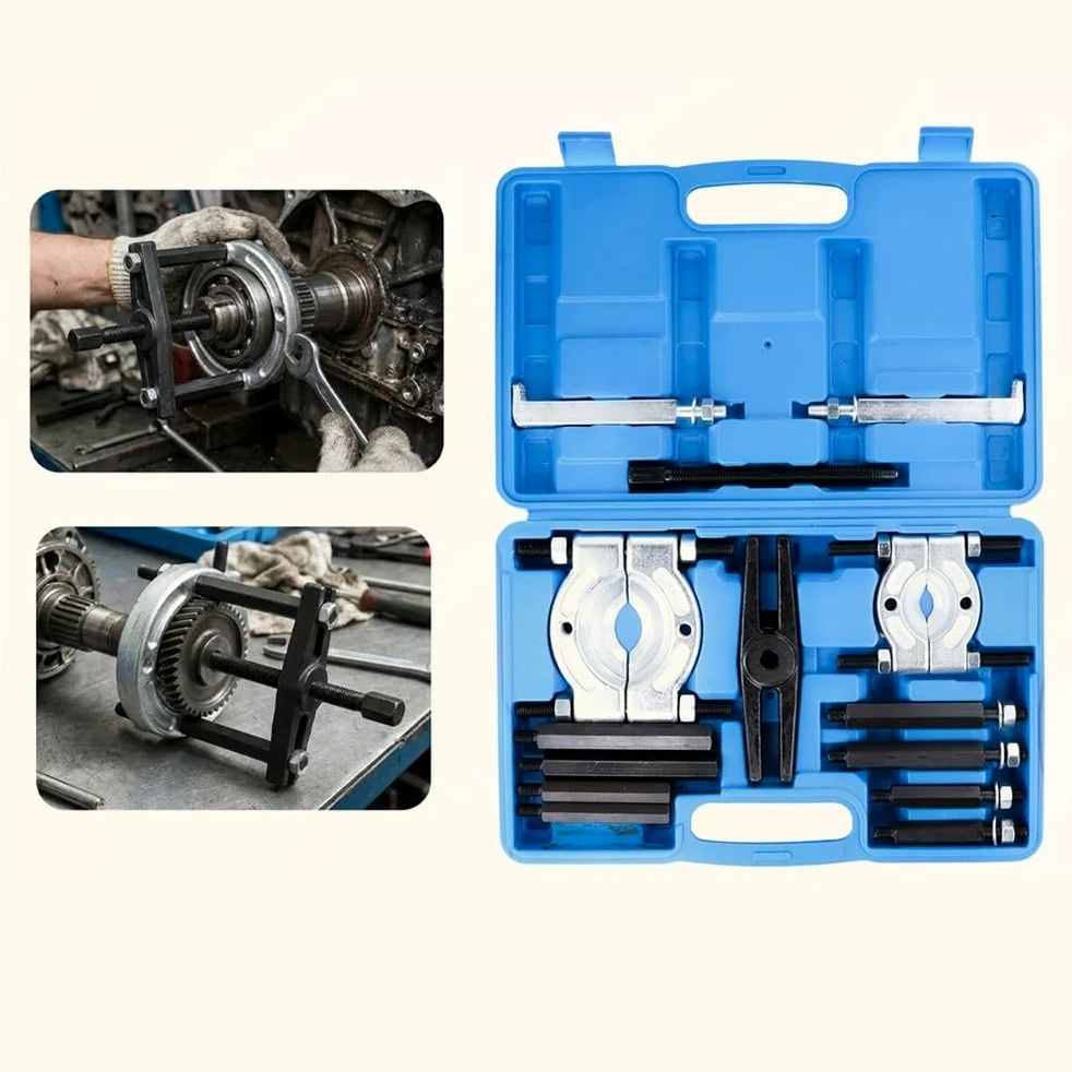 Extractor de Volante Motor Juego de extractores de rodamientos de 14 Piezas, Kit de Herramientas divisoras de rodamientos de Alta Resistencia, Capacidad de 5 toneladas Magneto