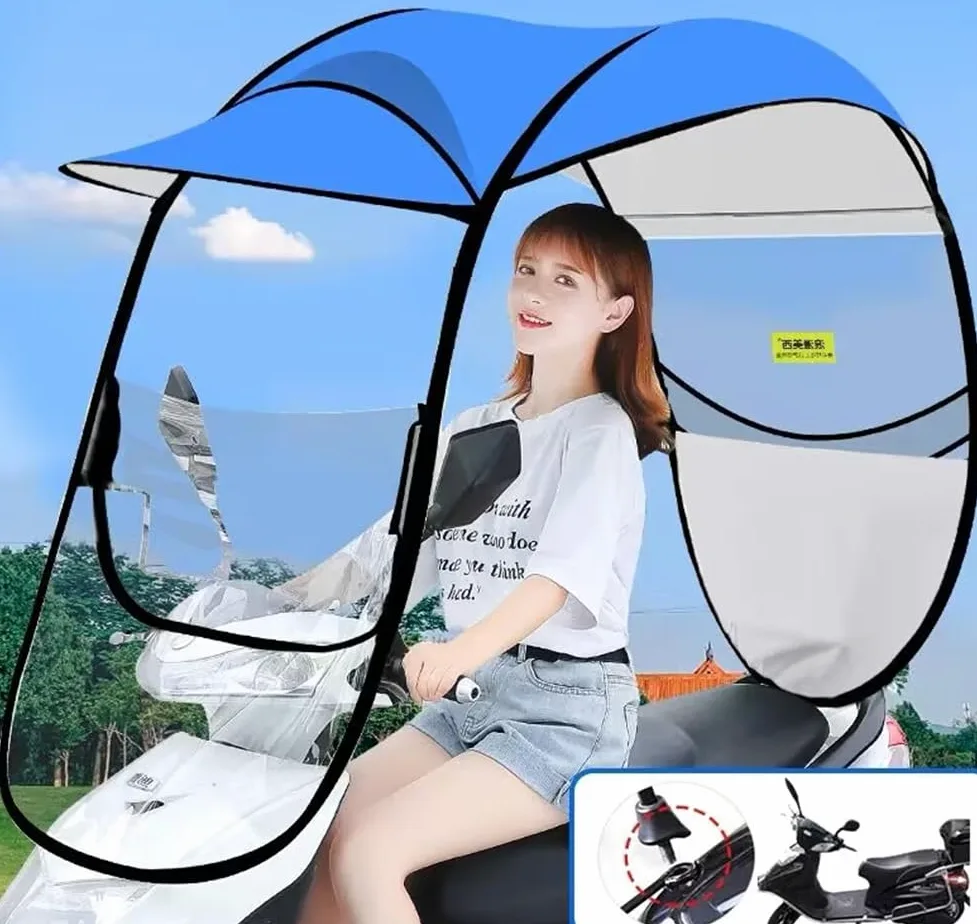Funda para parasol para motocicleta eléctrica, funda impermeable para motocicleta, funda para parasol para motocicleta eléctrica, sombrilla para scooter, sombrilla para movilidad y funda para lluvia