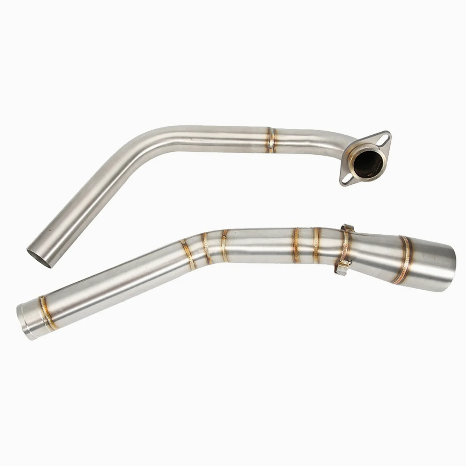 Tubo de enlace medio de escape, tubo de enlace medio de escape de modificación de motocicleta apto para YZF R15 MT-15 MT-125 2008-2017 para tubo yzf 125r125 + tubo descendente yzf r125