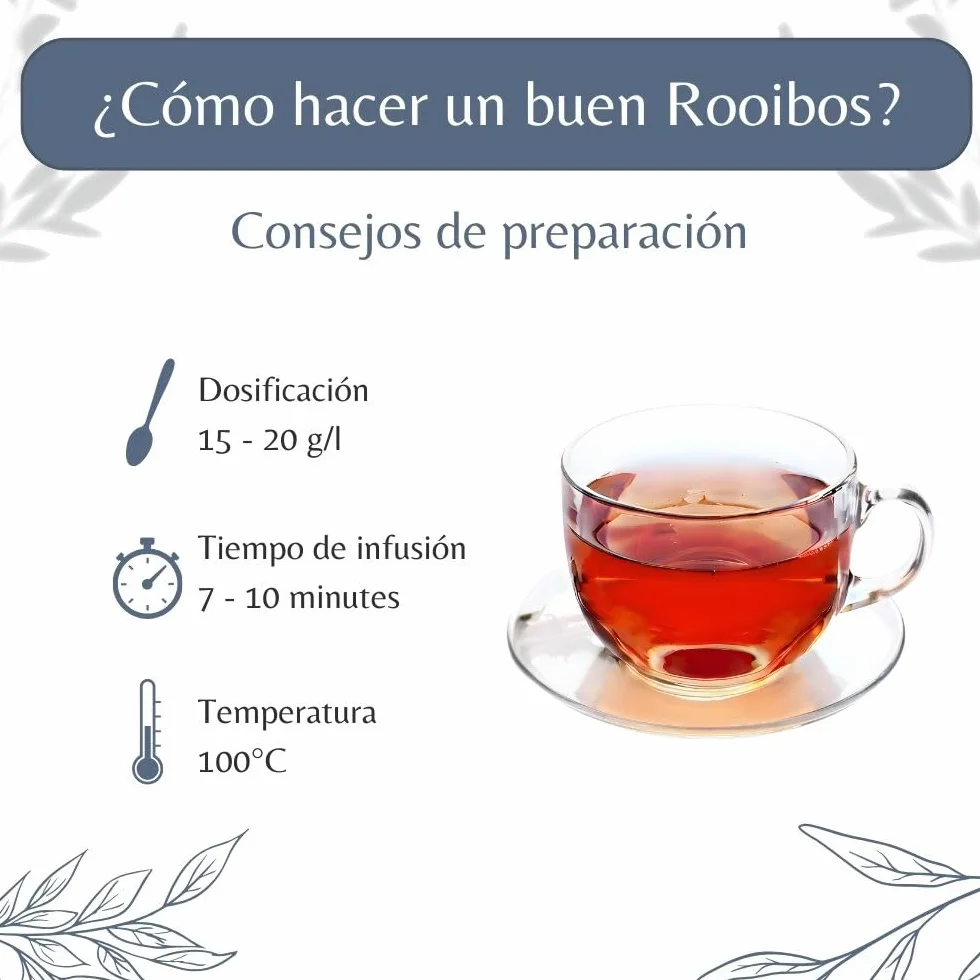 Rooibos Orgánico Infusión Vegana Hoja Suelta 100% Natural Libre de OGM Agricultura Ecológica Envasado en Francia 200g