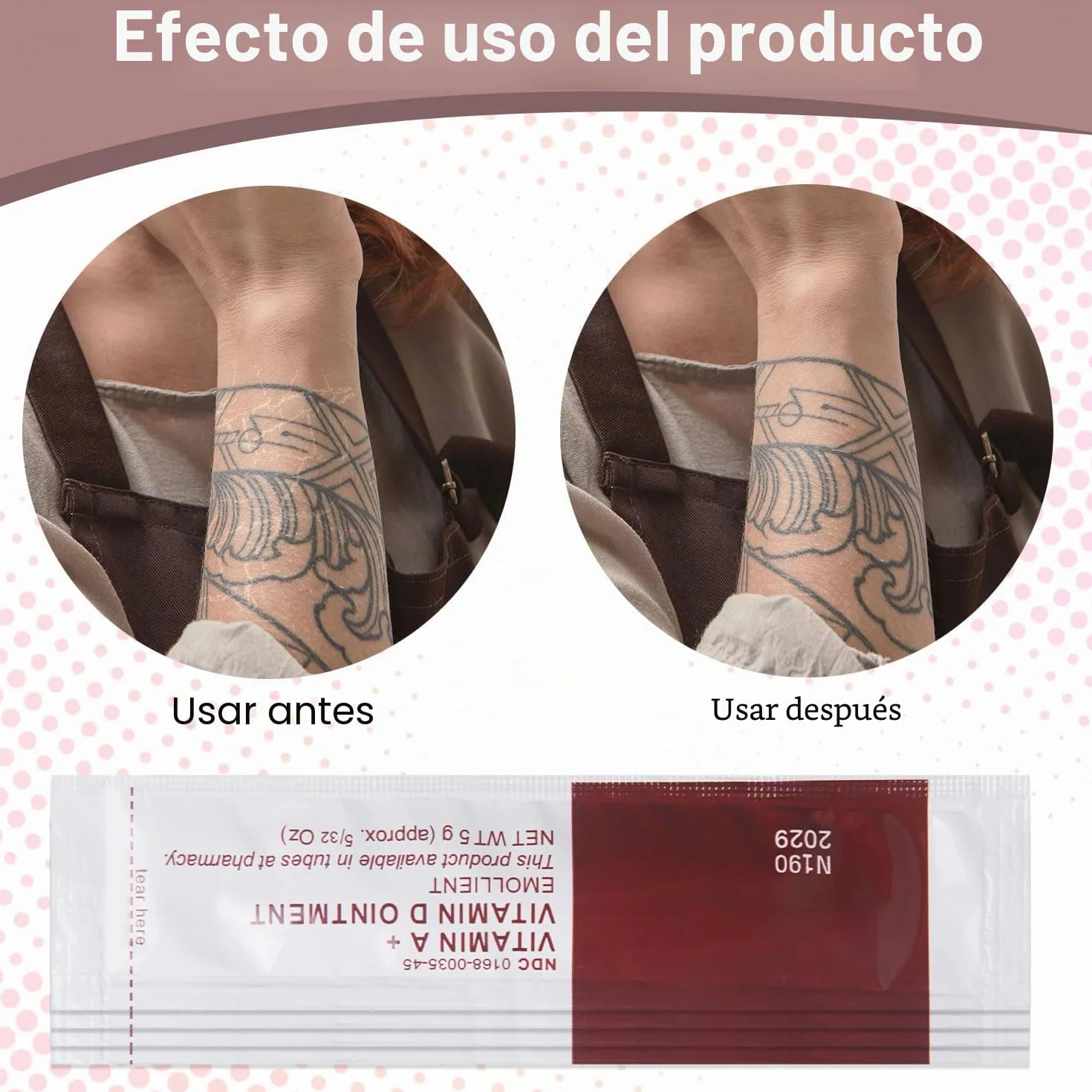 Gel de reparación de cicatrices de tatuaje con vitaminas A y D, 50 unidades de microblading ungüento antiinflamatorio